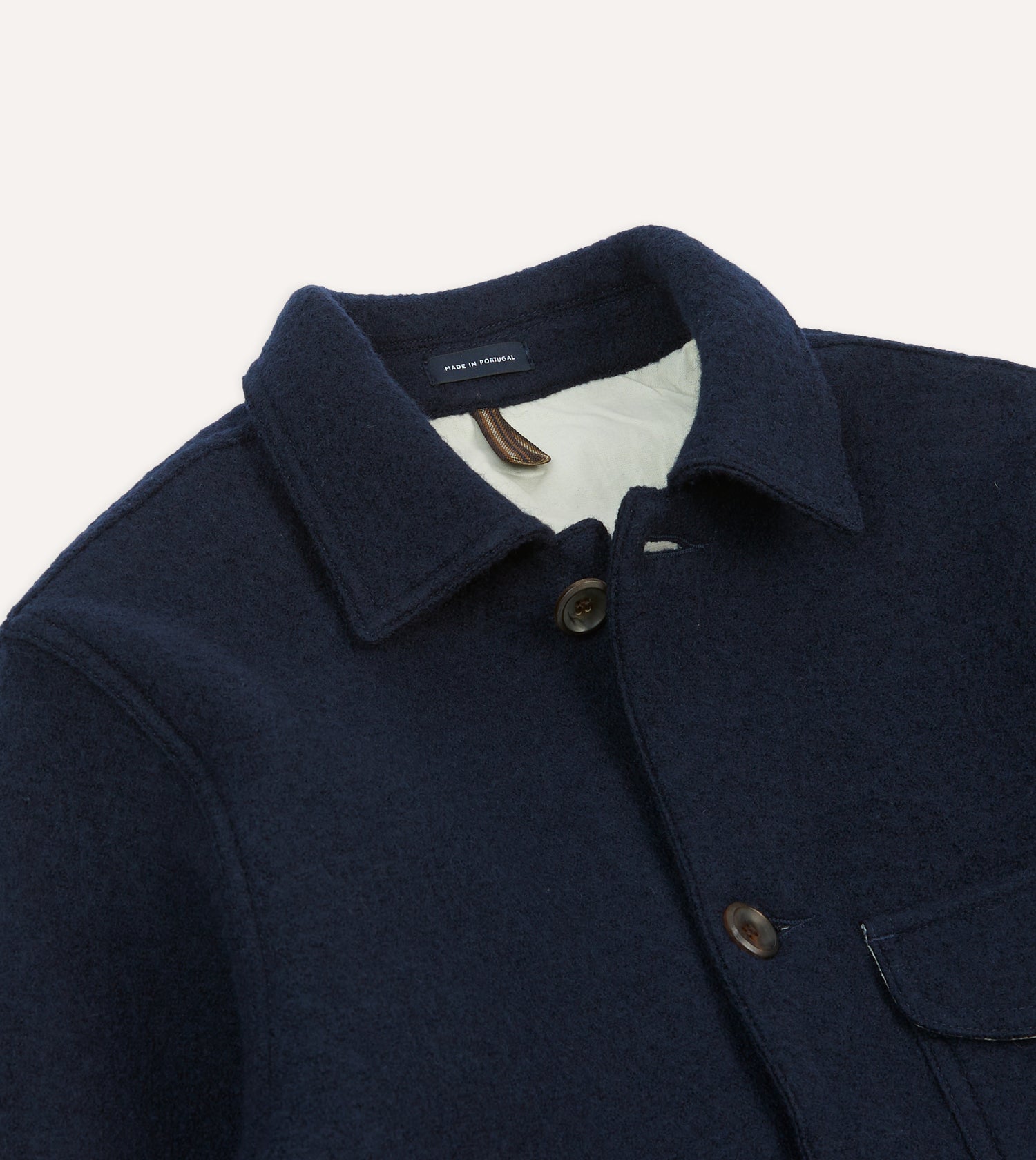 Navy Wool Three-Pocket Chore Jacket
