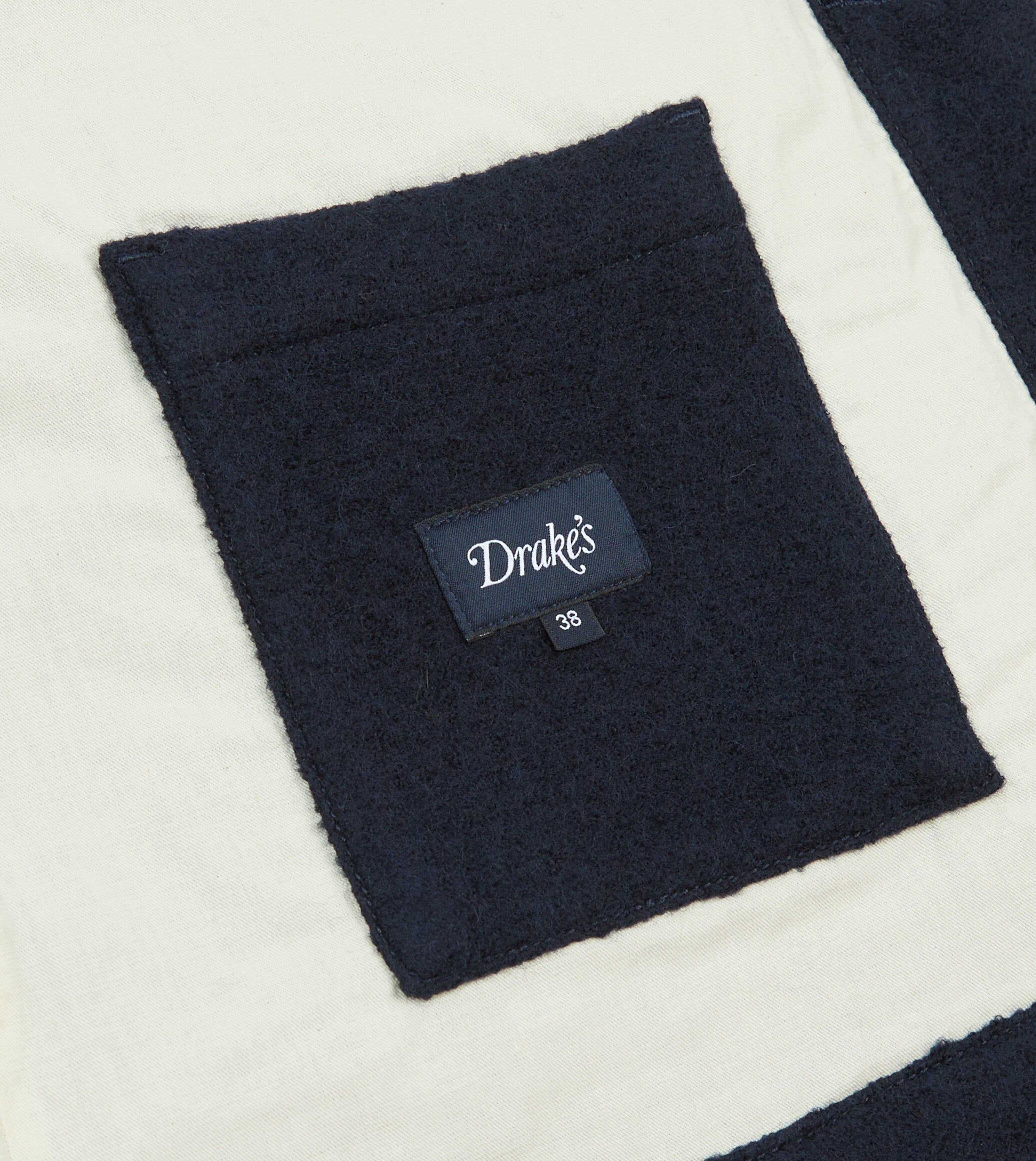 Navy Wool Three-Pocket Chore Jacket – Drakes US