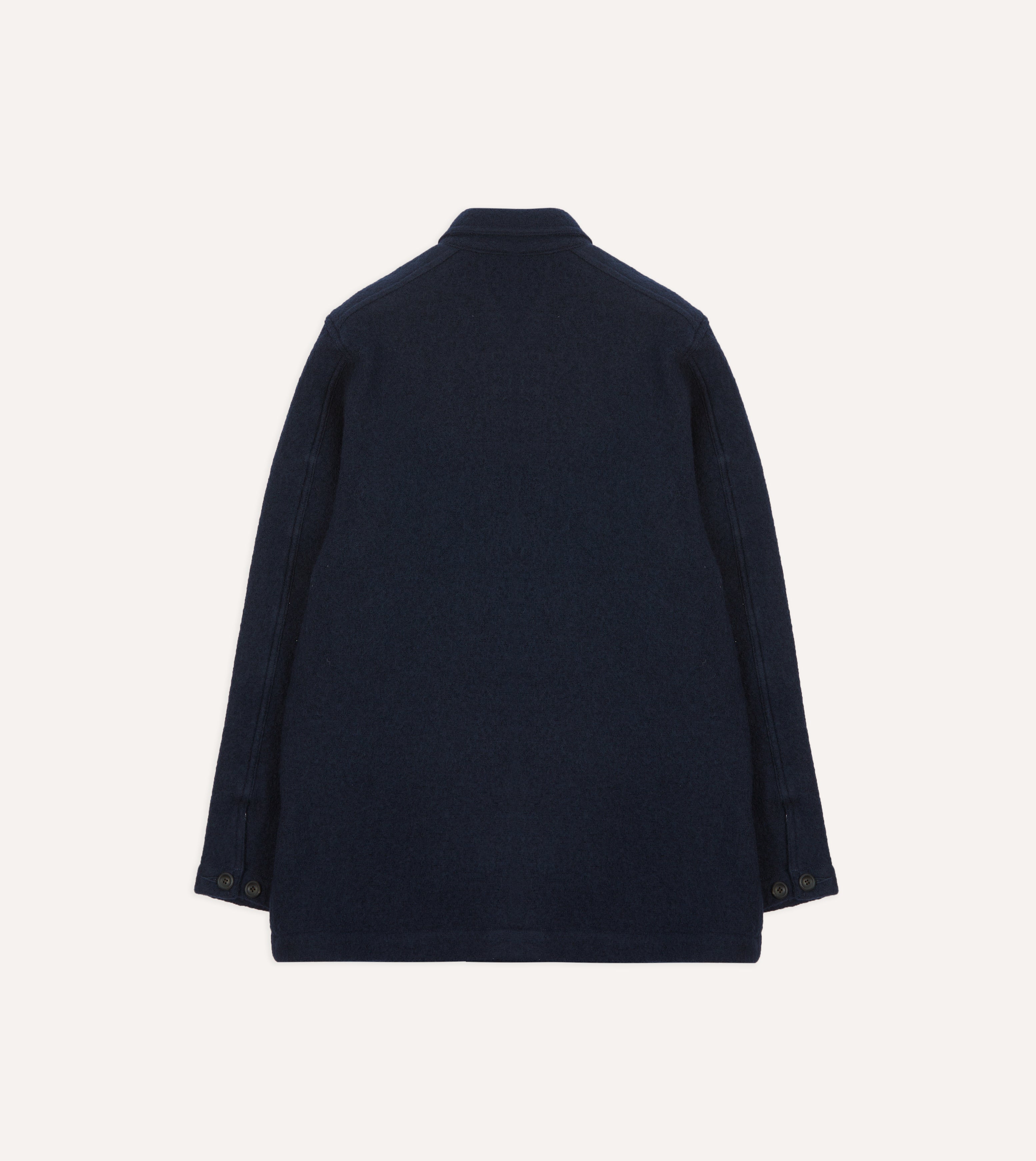 Navy Wool Three-Pocket Chore Jacket