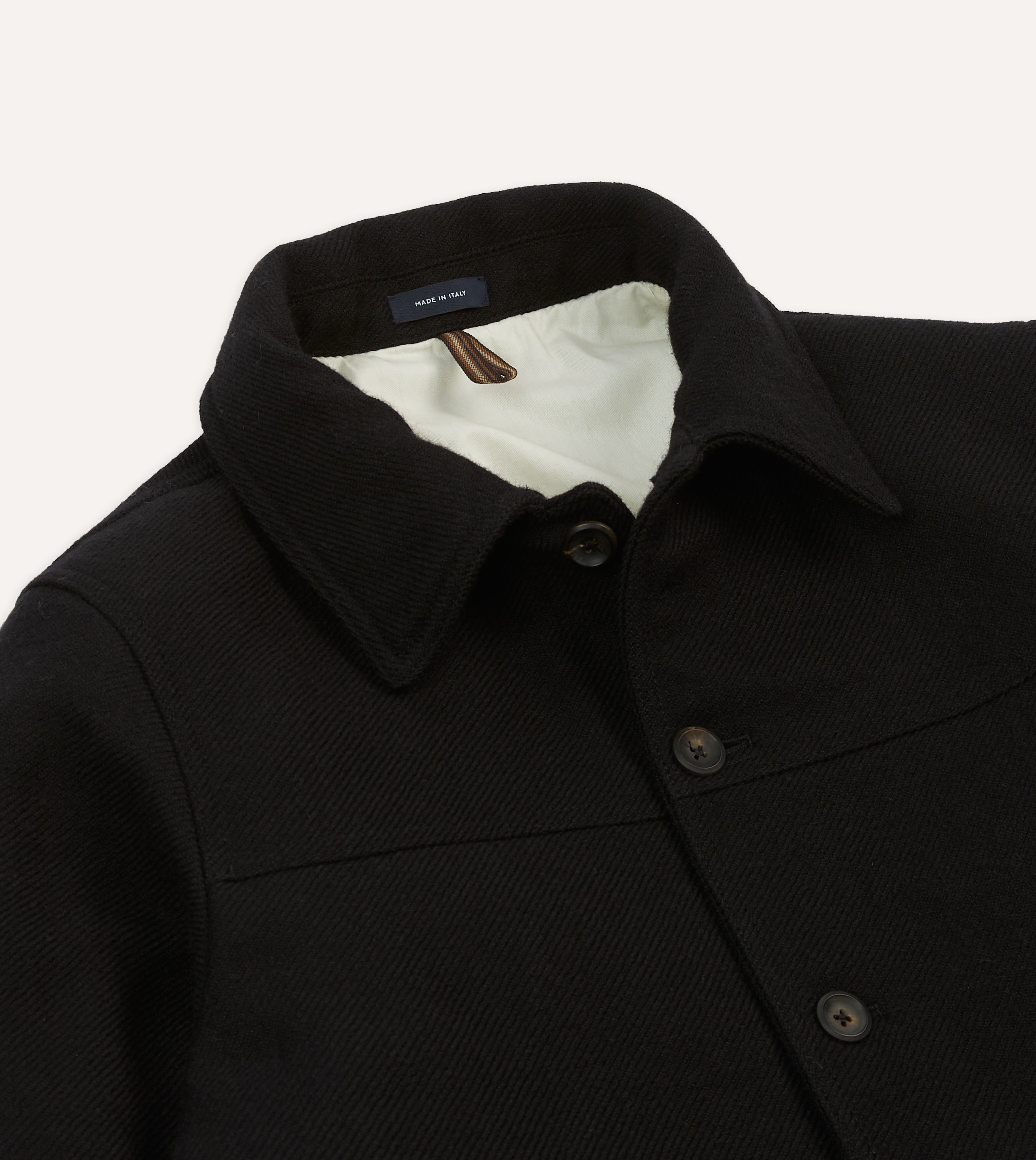 Black Wool Donkey Jacket – Drakes US