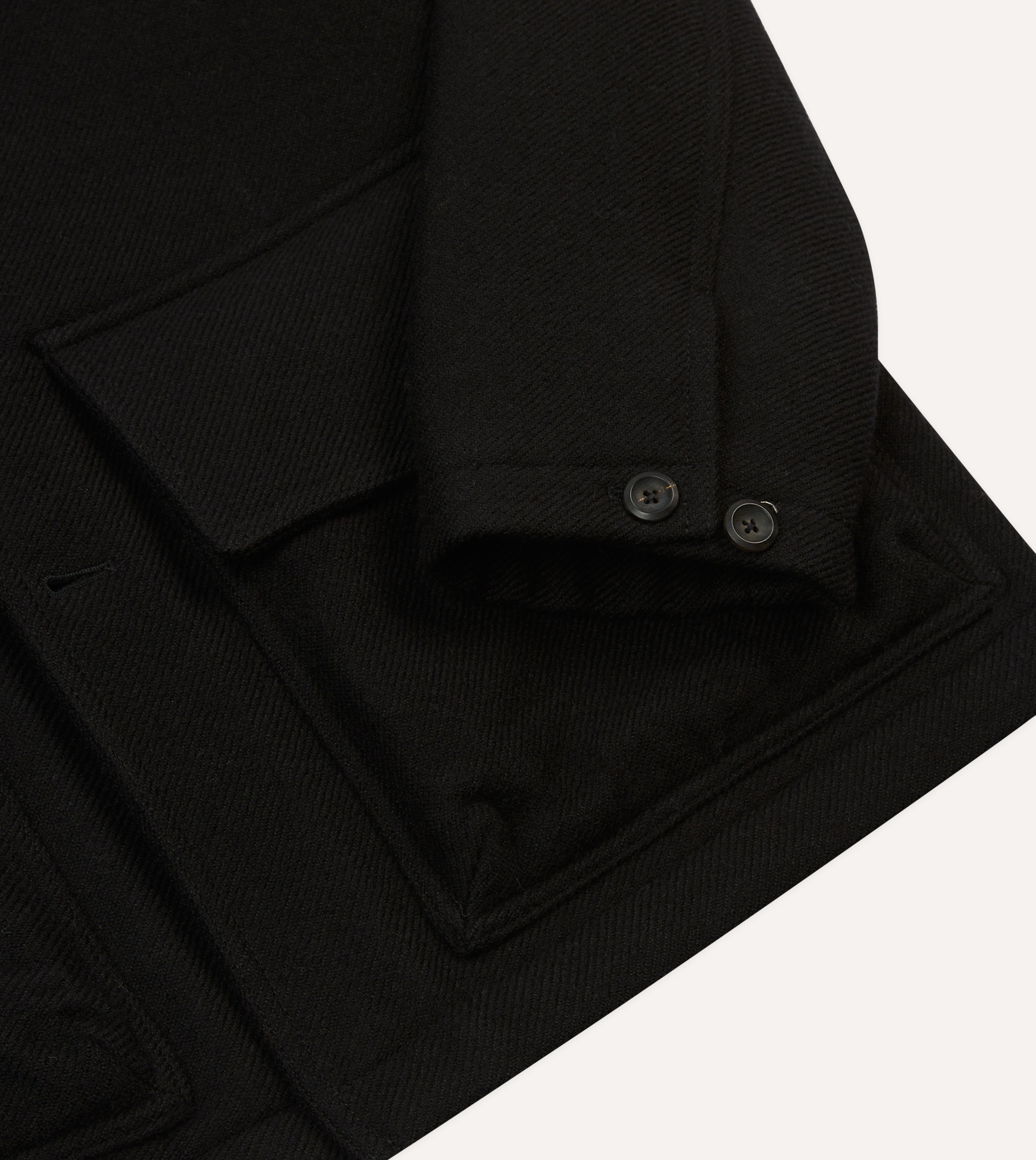Black Wool Donkey Jacket – Drakes US