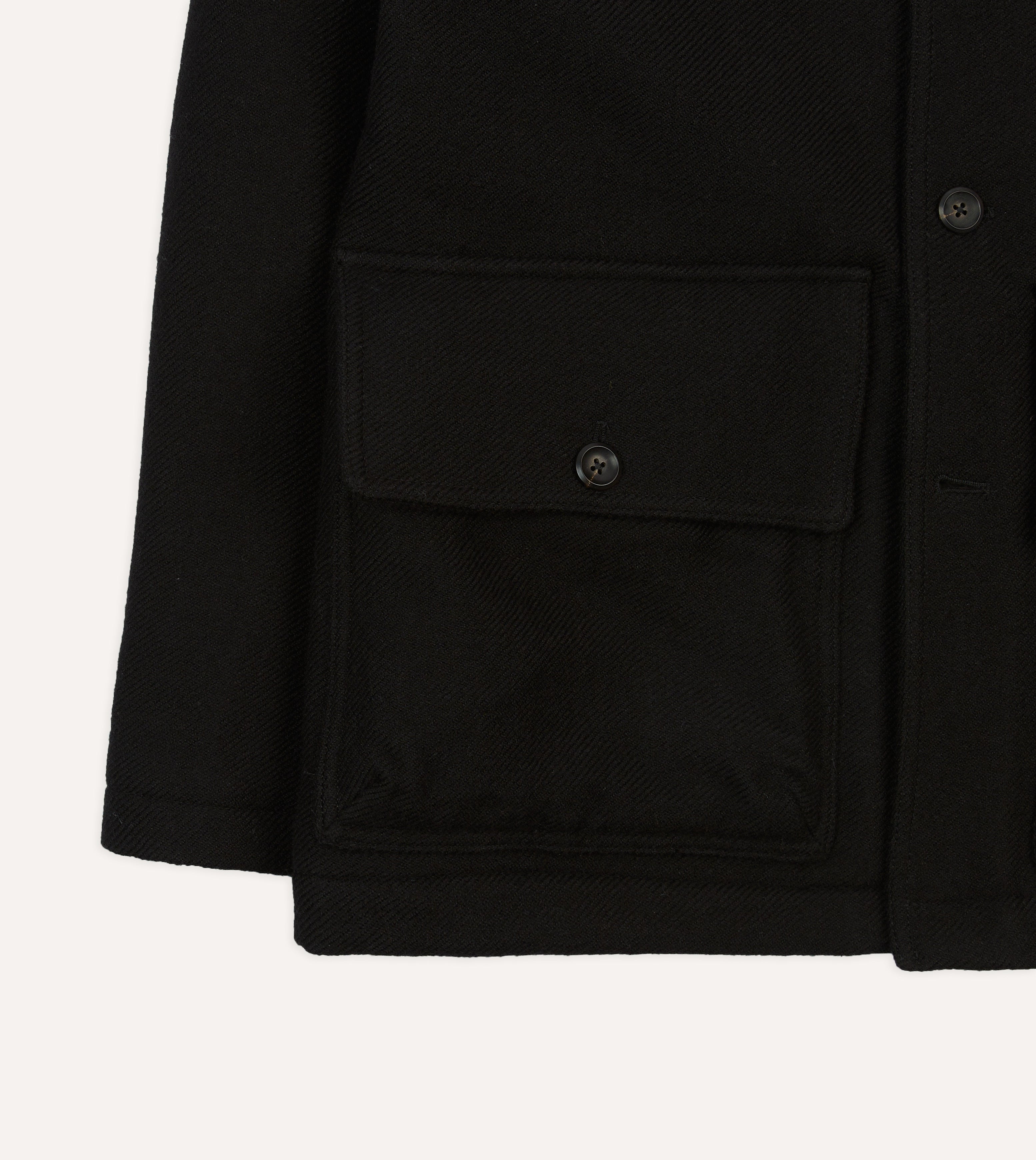 Black Wool Donkey Jacket – Drakes US