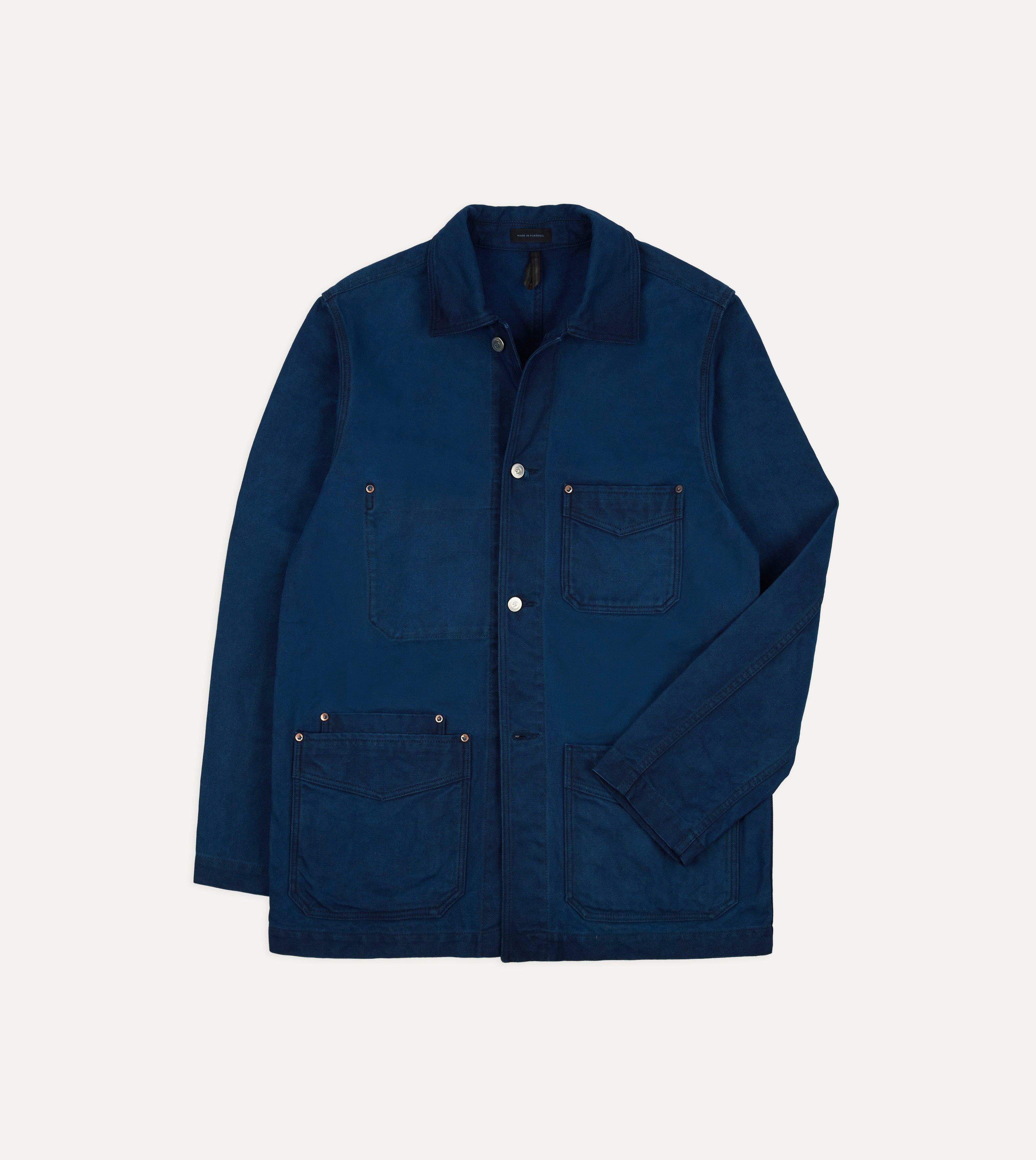 Indigo Dyed Chore Jacket – Drakes US