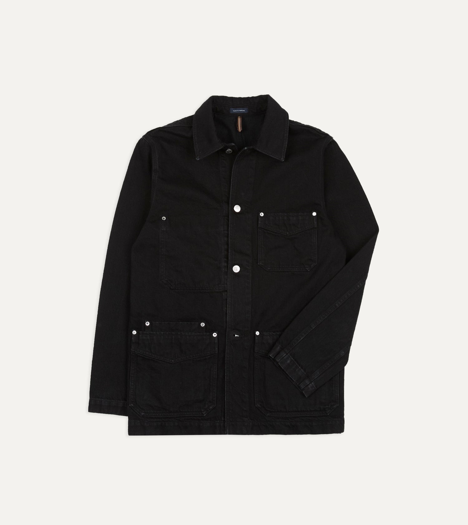 Black Selvedge Denim Five-Pocket Chore Jacket