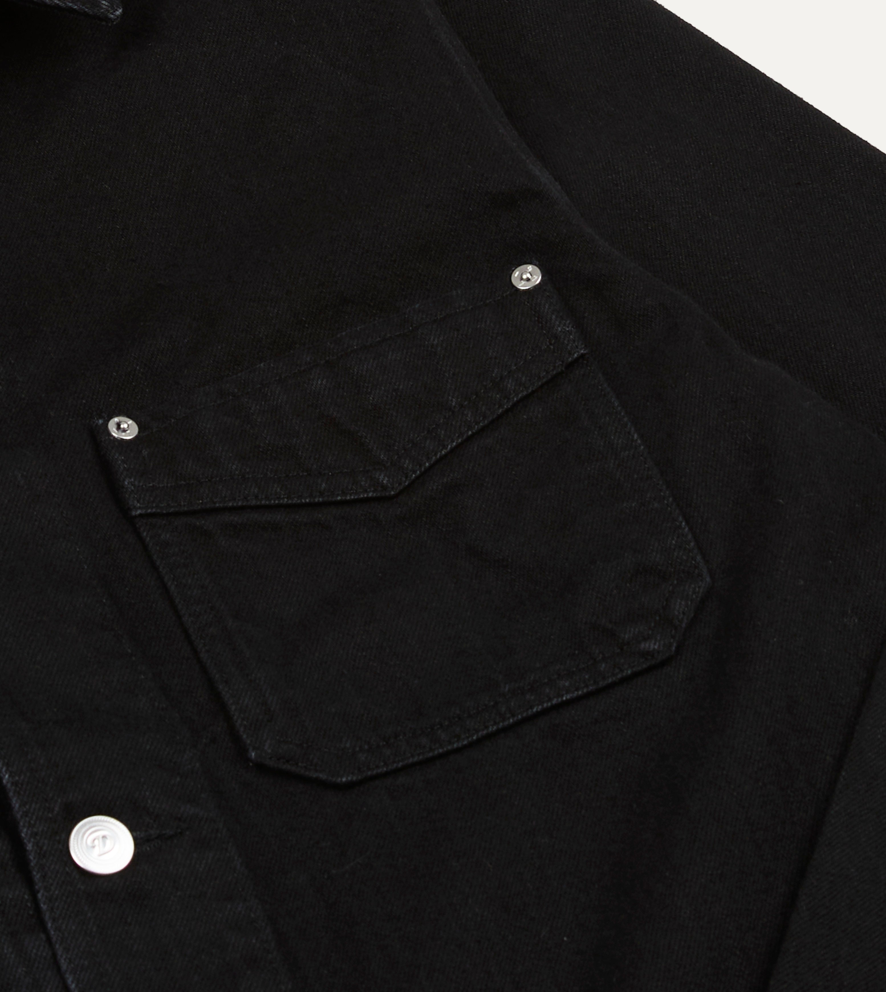 Black Selvedge Denim Five-Pocket Chore Jacket – Drakes US