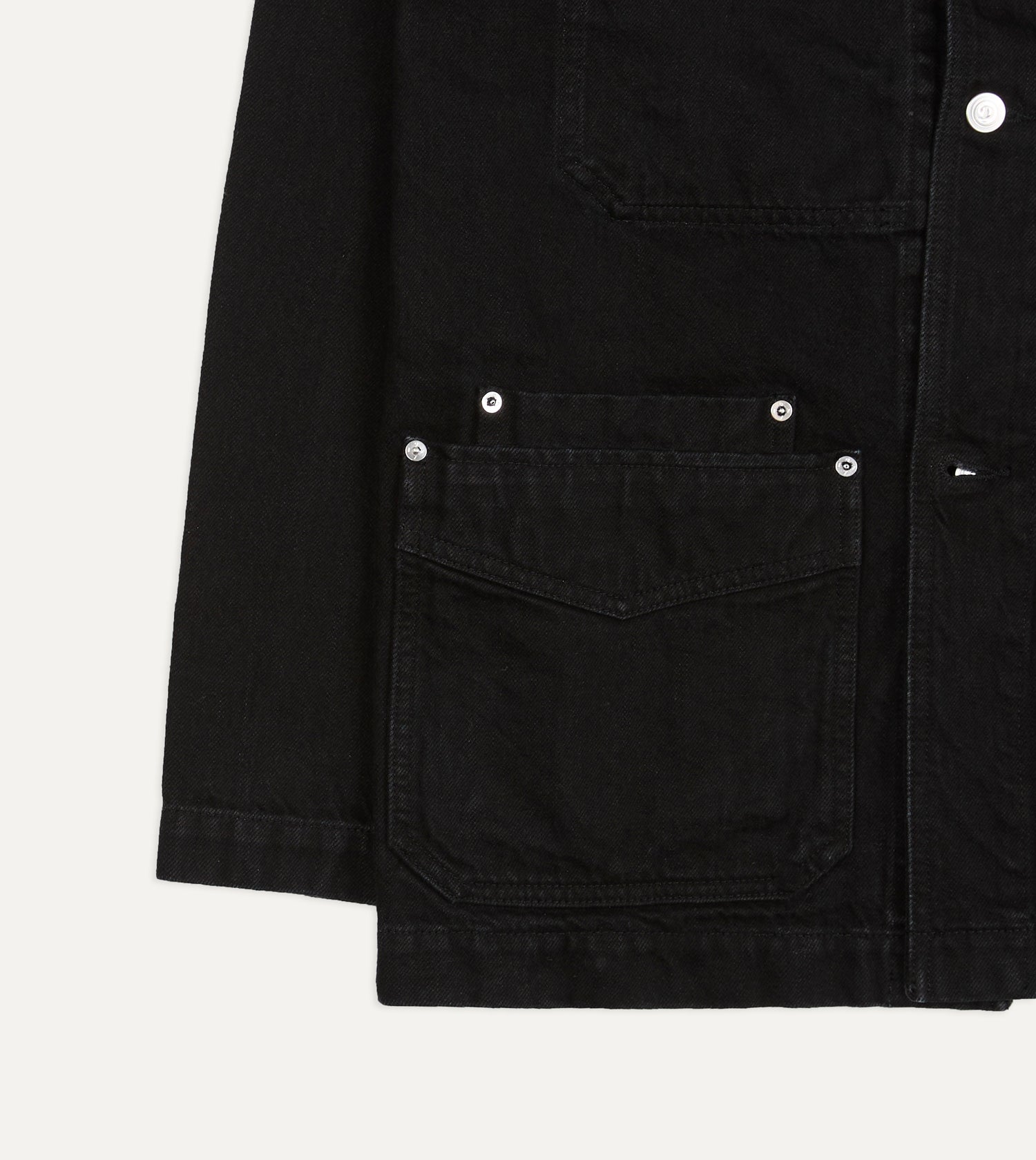 Black Selvedge Denim Five-Pocket Chore Jacket