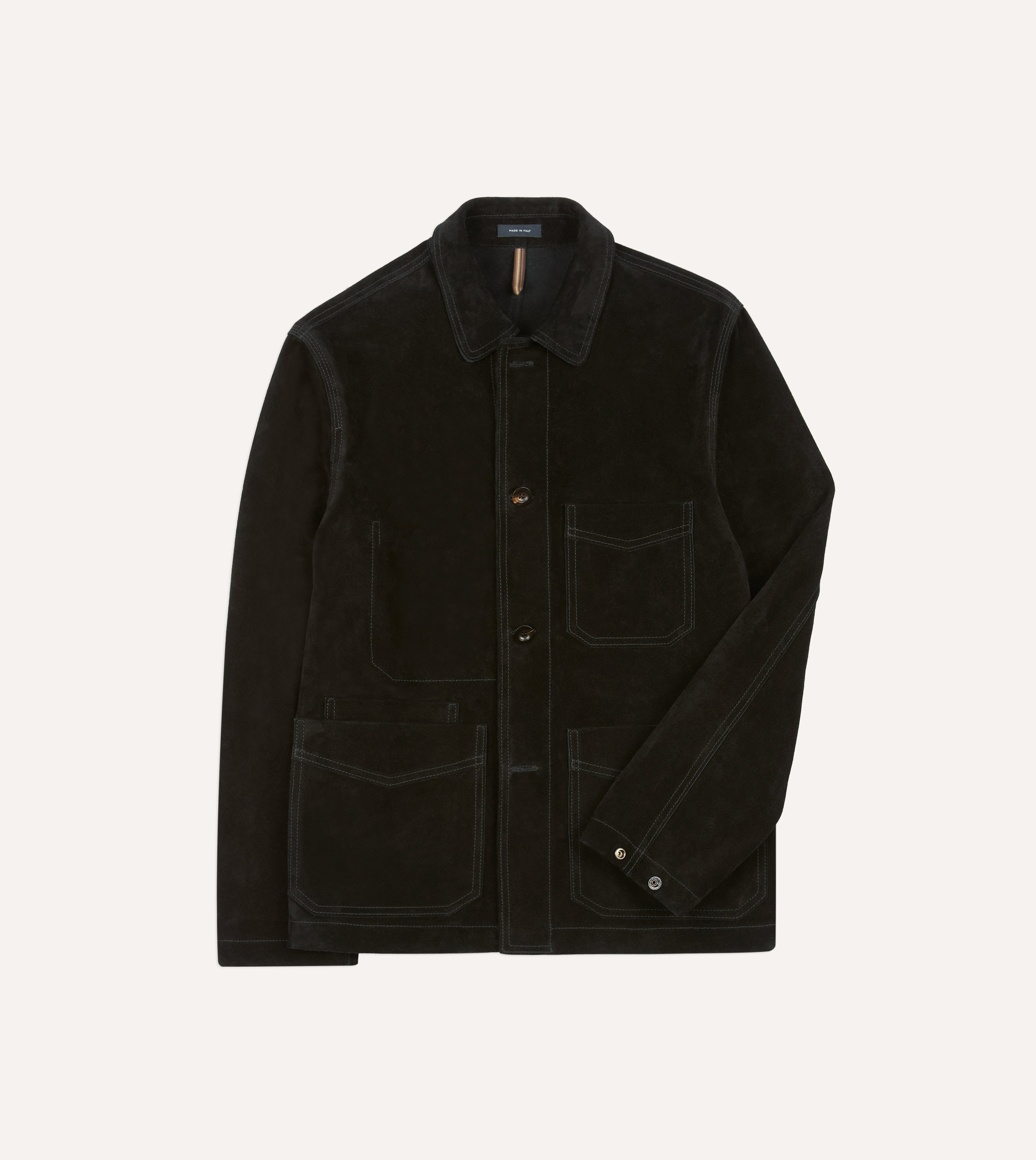 Drake's by A. Levine Black Heavyweight Suede Five-Pocket Chore Jacket