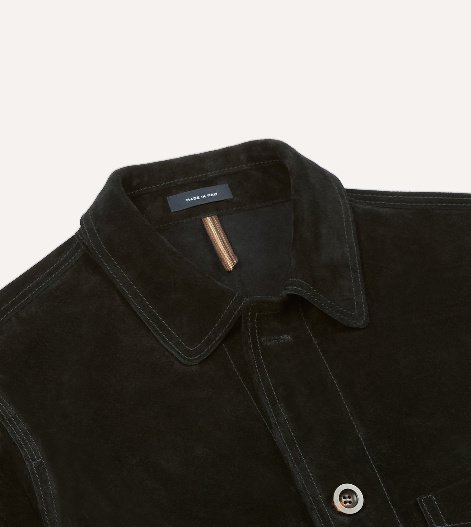 Drake's by A. Levine Black Heavyweight Suede Five-Pocket Chore Jacket