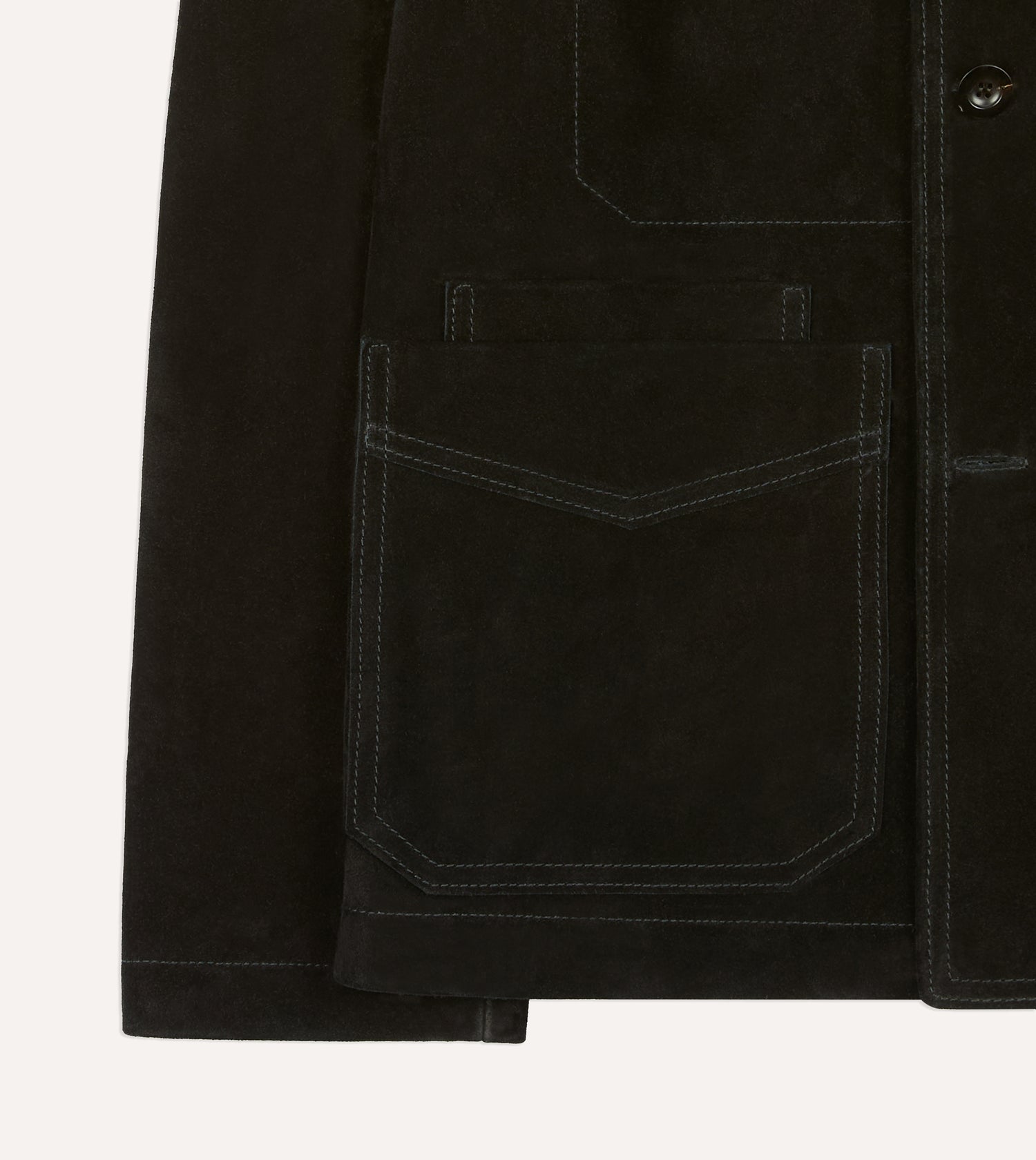 Drake's by A. Levine Black Heavyweight Suede Five-Pocket Chore Jacket