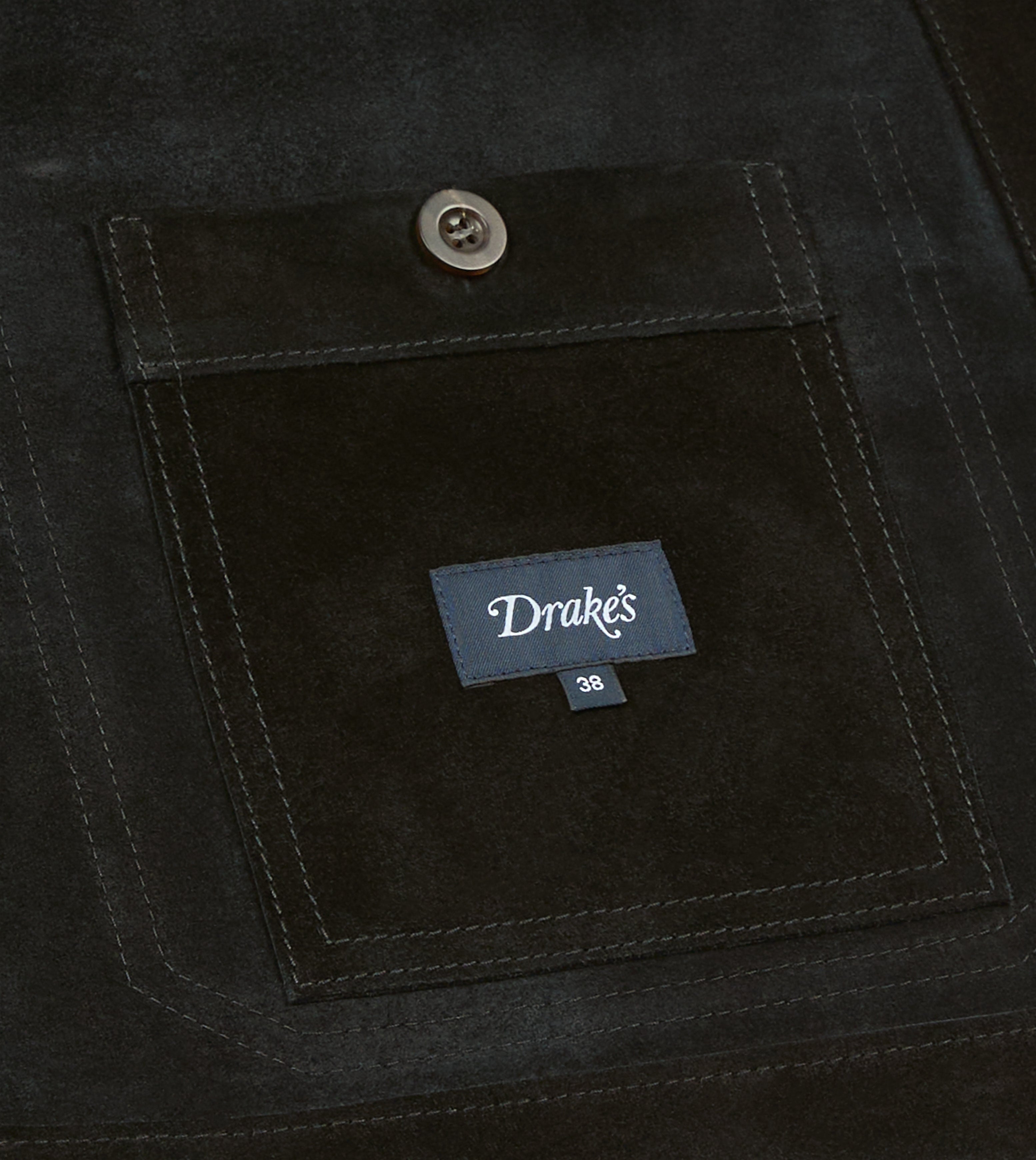 Drake's スエードジャケット 36 Drake's by A. Levine Black Heavyweight Suede Five-Pocket Chore