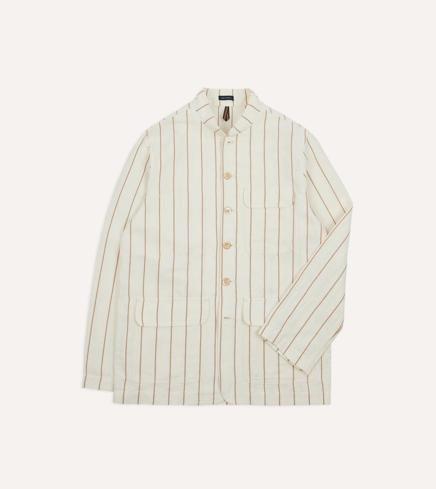 Ecru Stripe Canapa Forestière Jacket