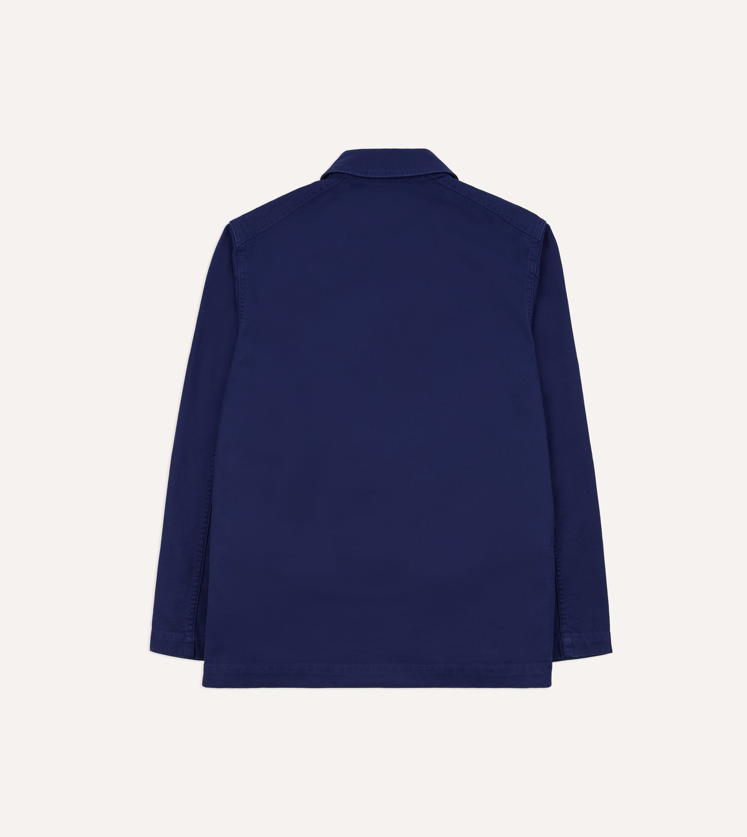 French Blue Cotton Serge Double-Breasted Chore Coat
