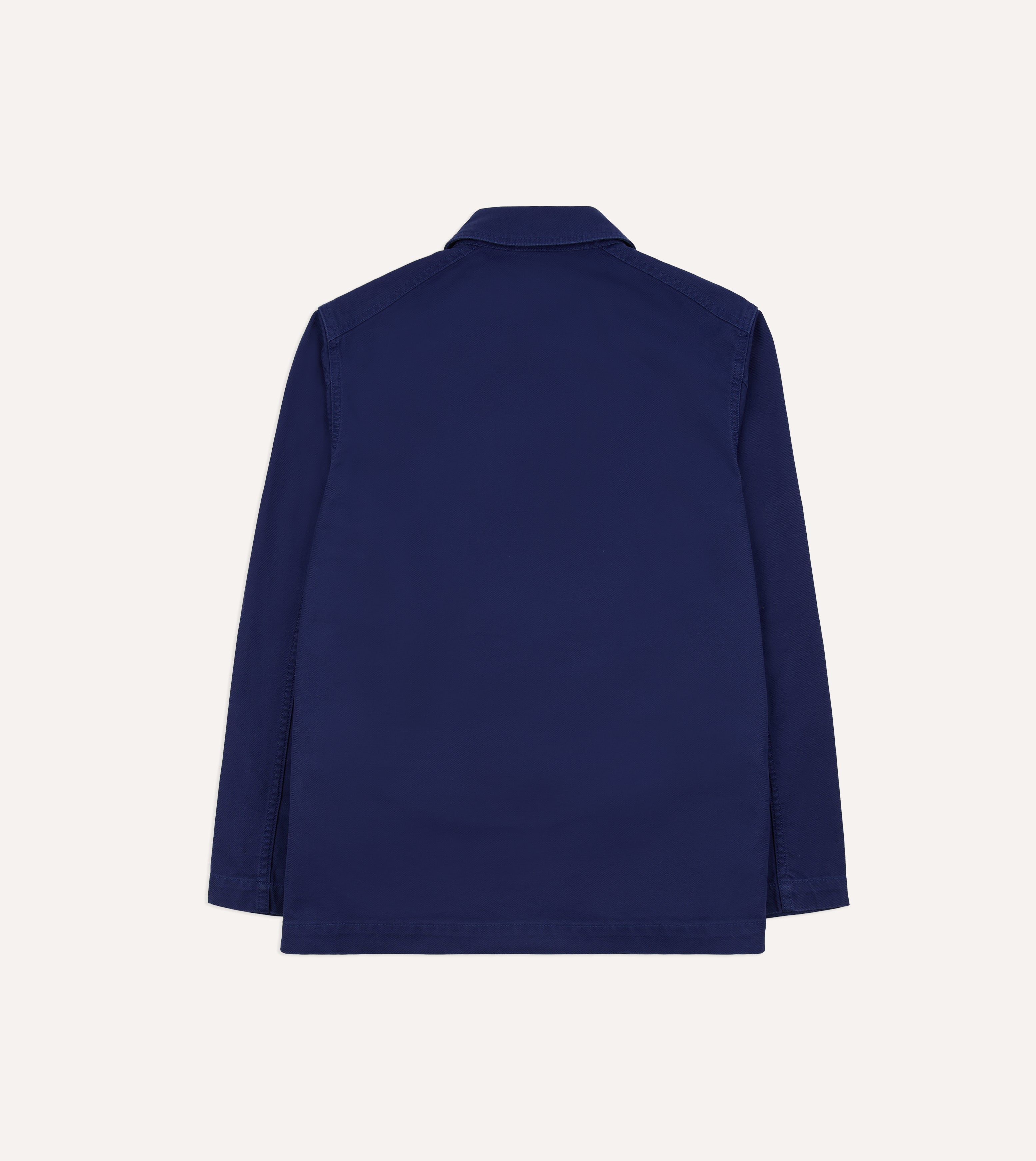 French Blue Cotton Serge Double-Breasted Chore Coat