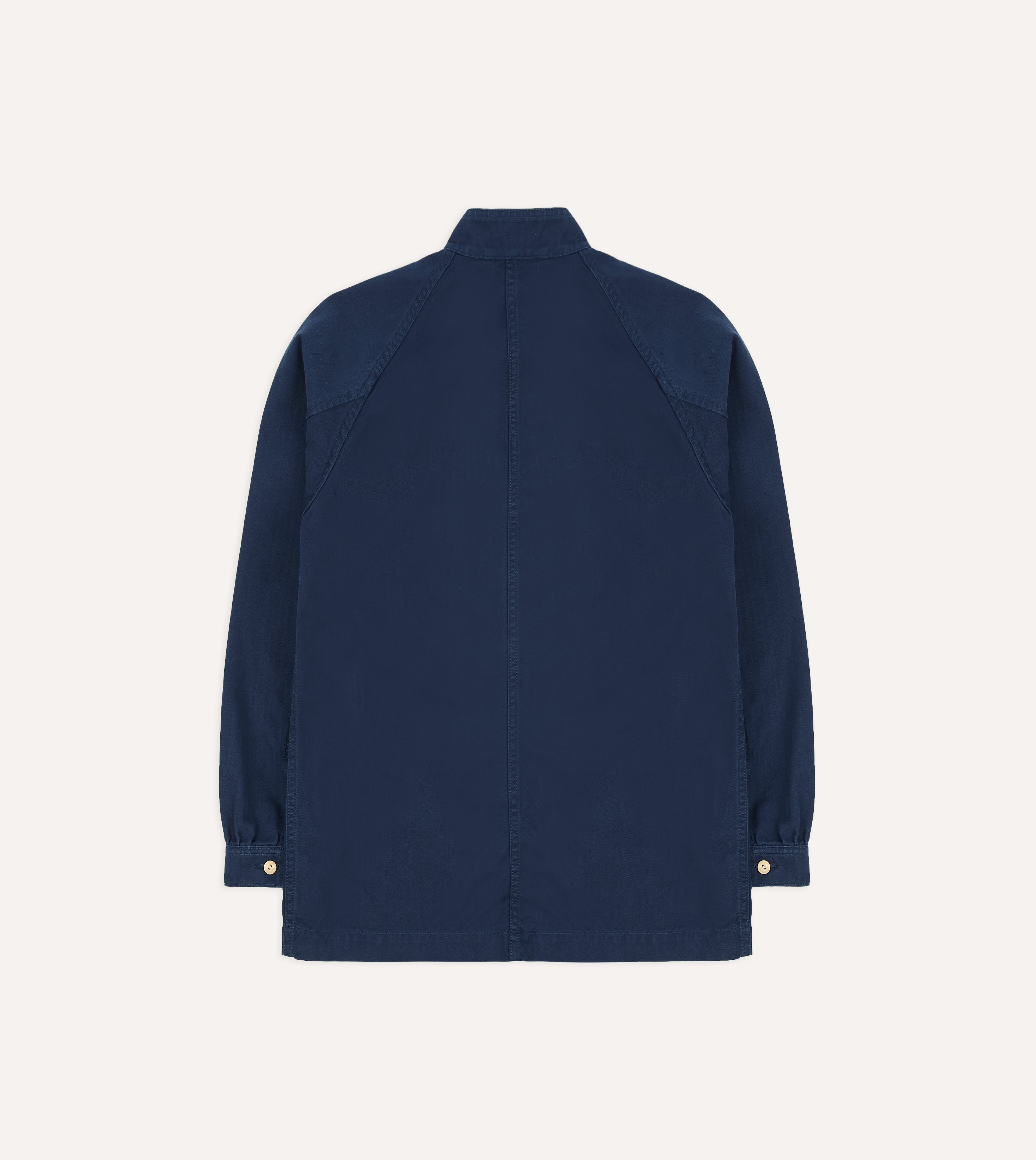 French Blue Herringbone Cotton Artist Chore Jacket – Drakes US