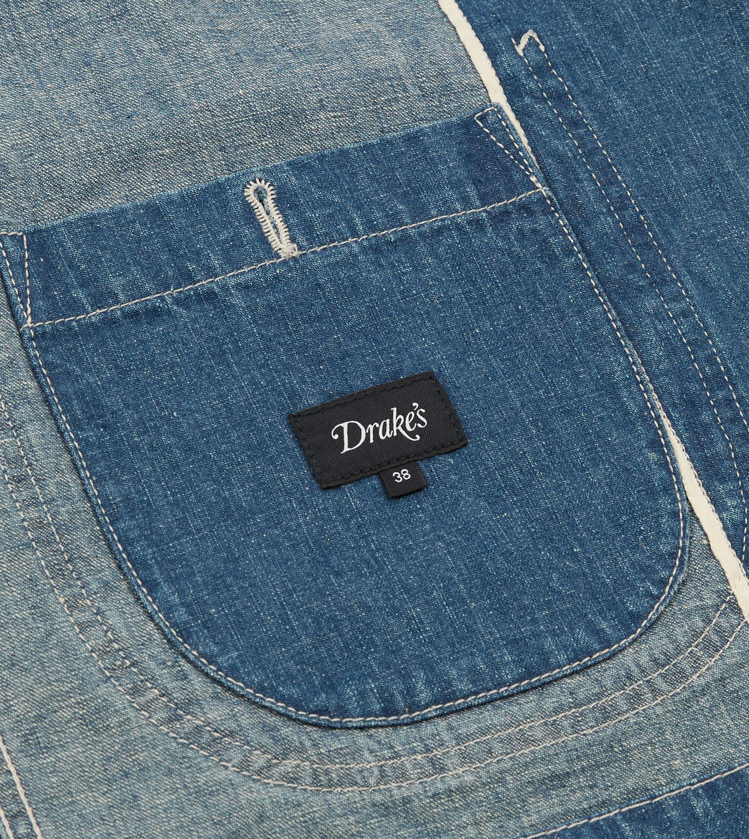 Stone Wash Selvedge Denim Artist Chore Jacket – Drakes US