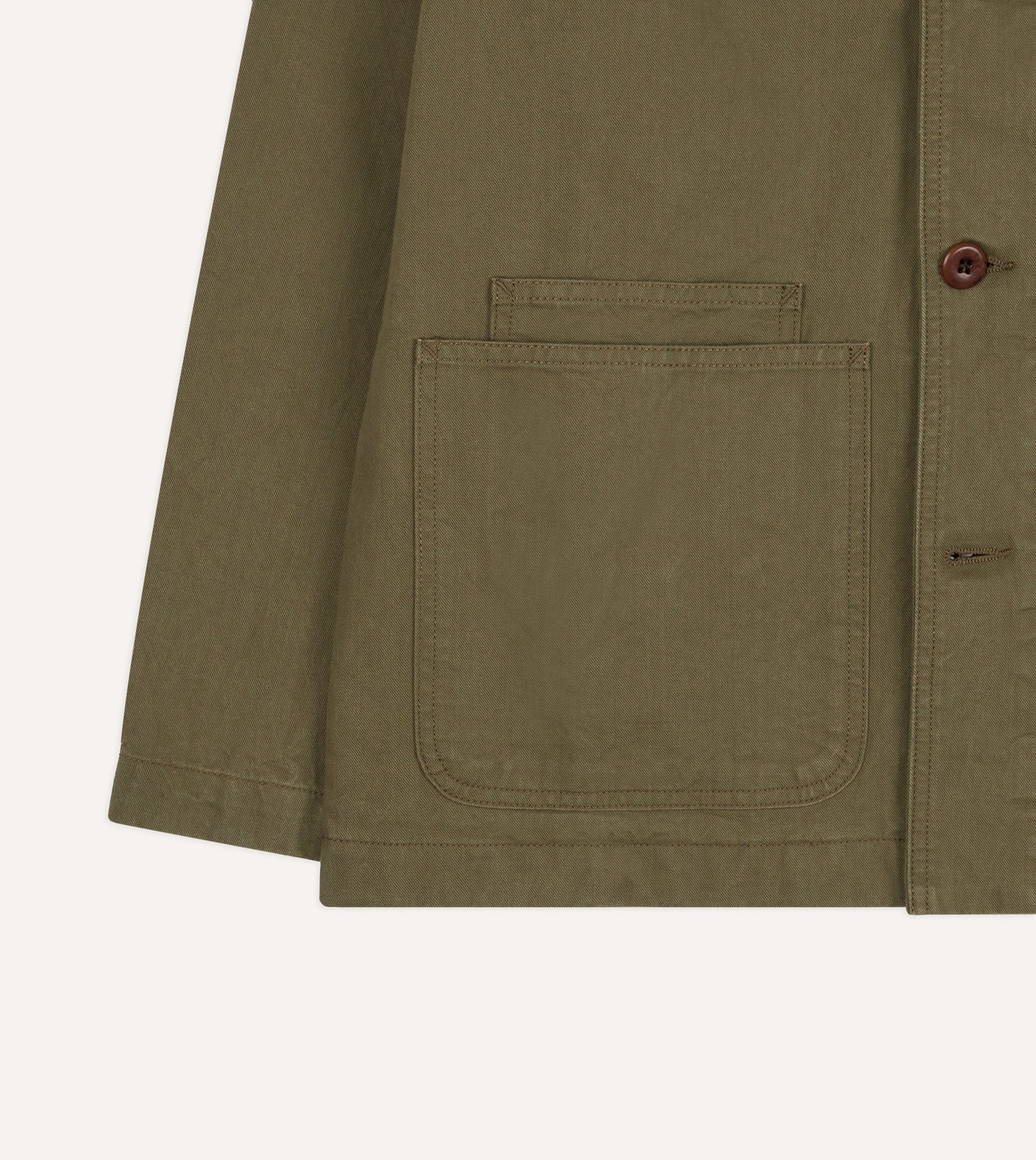 Khaki Cotton Twill Fatigue Jacket
