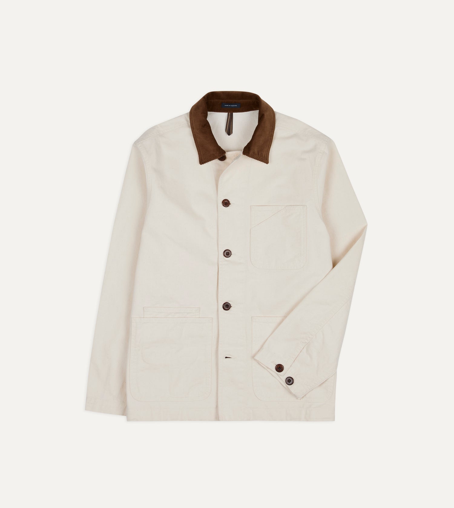 Ecru Cotton Twill Fatigue Jacket