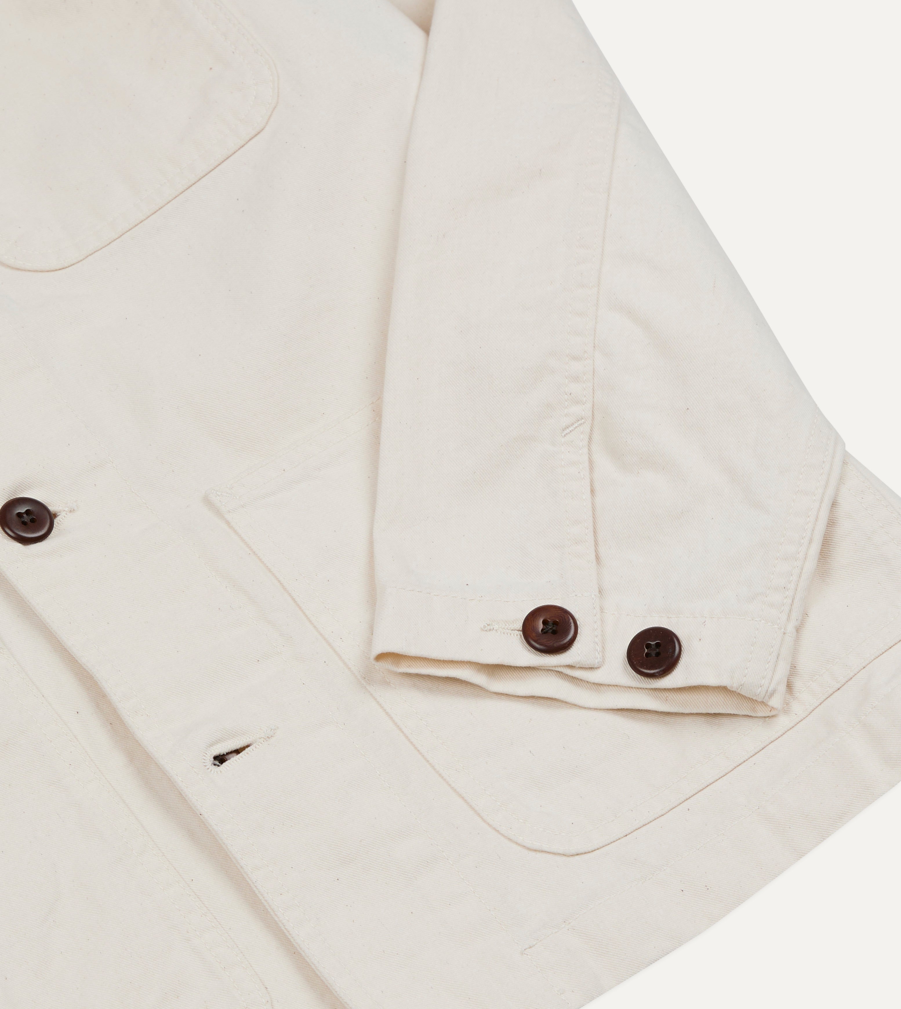 Ecru Cotton Twill Fatigue Jacket – Drakes US