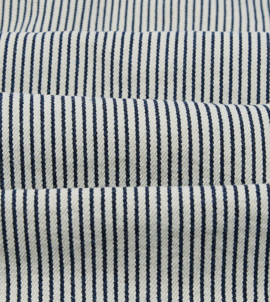 Indigo Stripe Cotton Fatigue Jacket