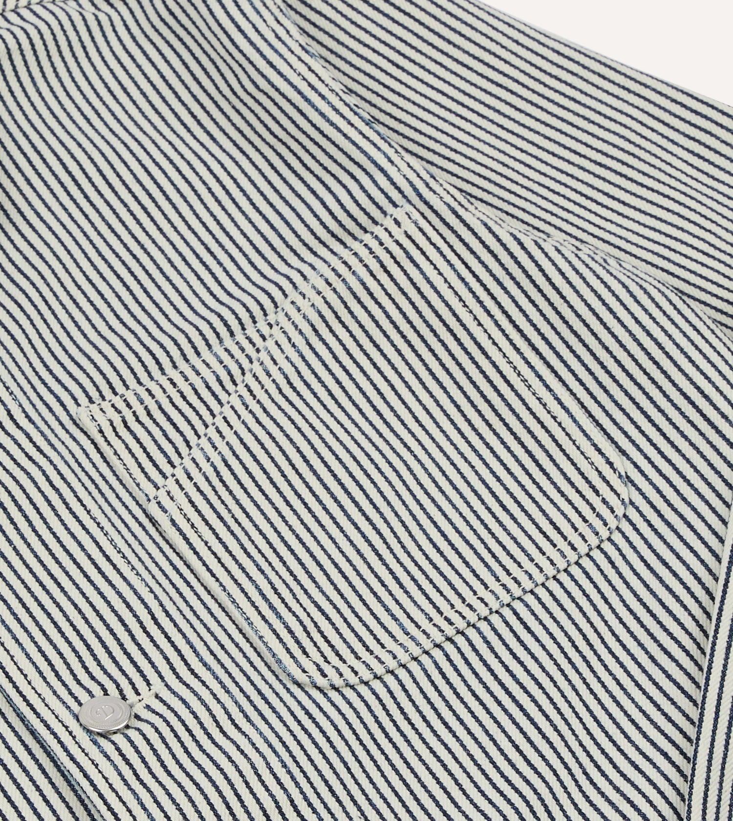Indigo Stripe Cotton Fatigue Jacket