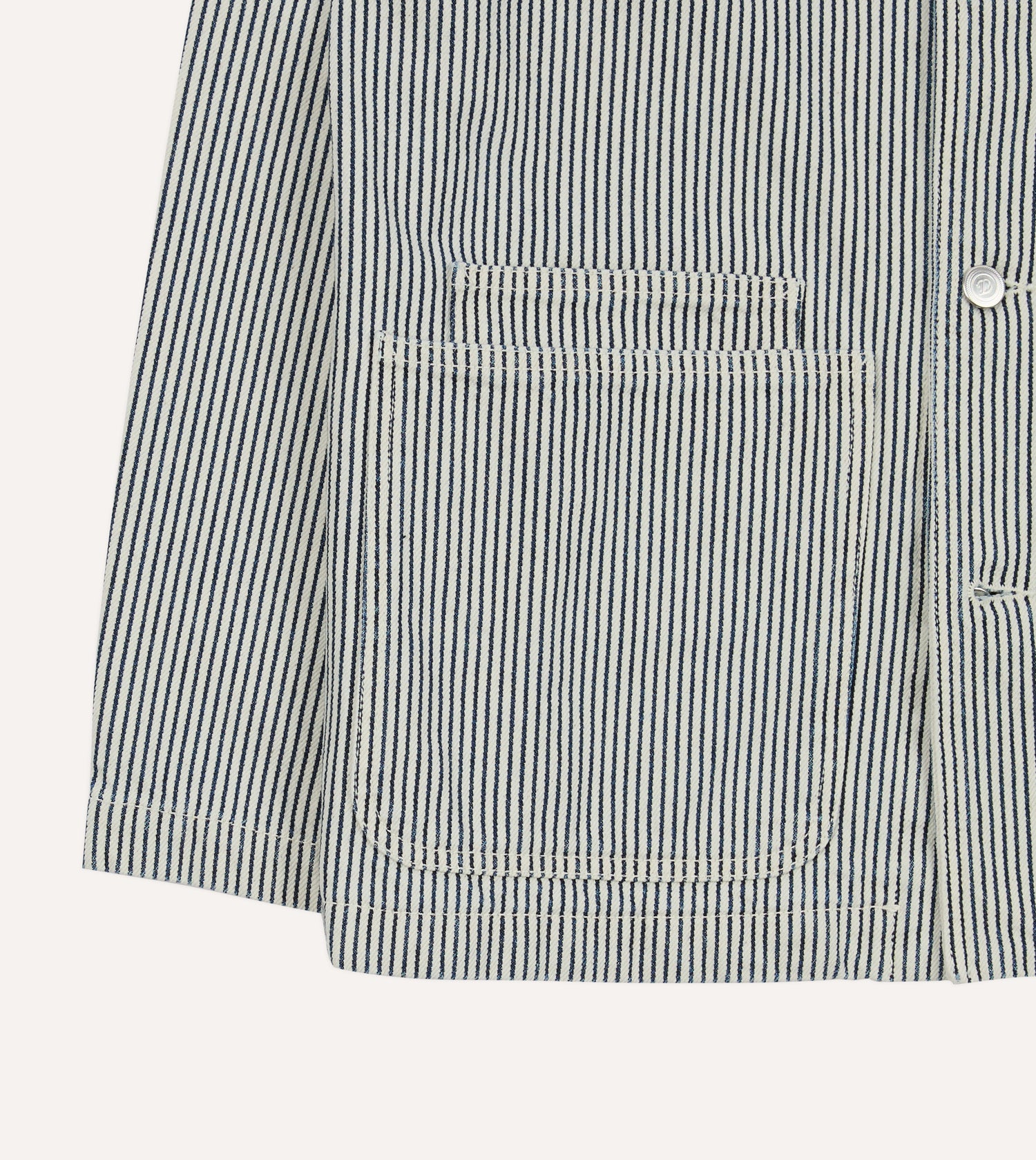 Indigo Stripe Cotton Fatigue Jacket
