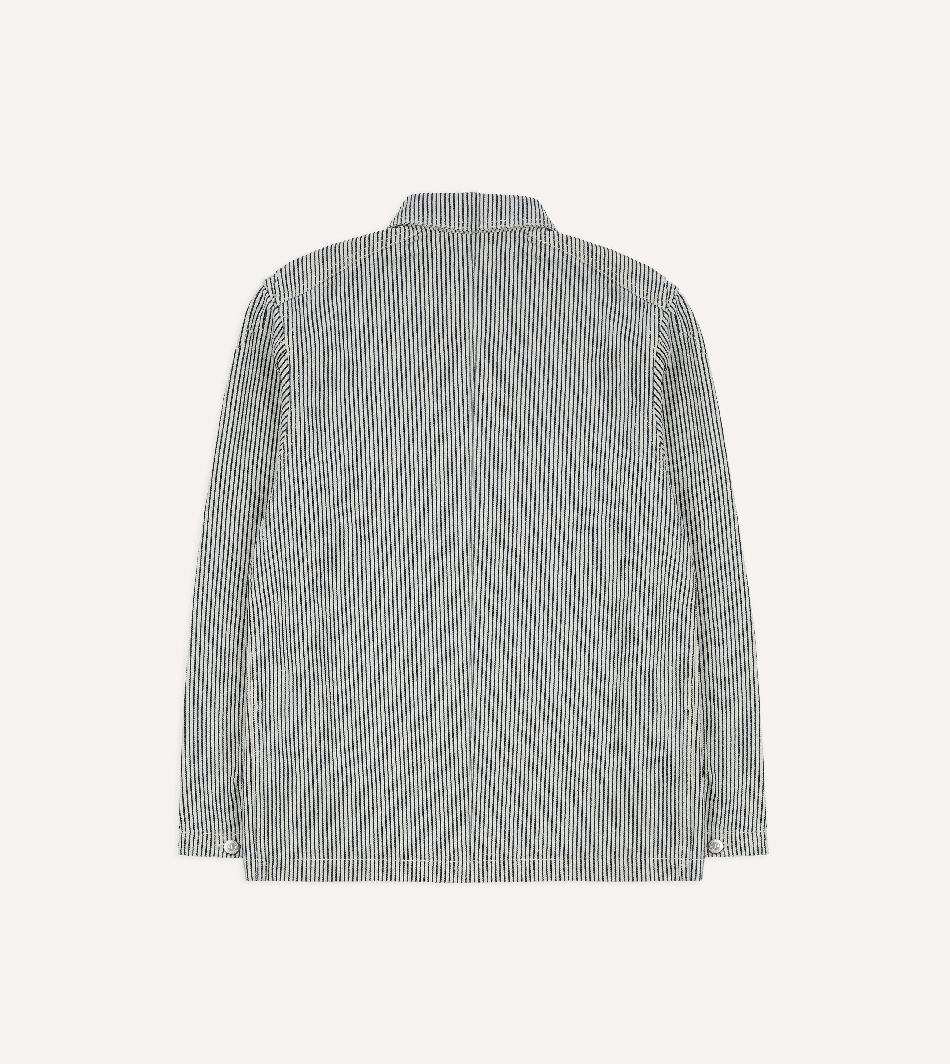 Indigo Stripe Cotton Fatigue Jacket