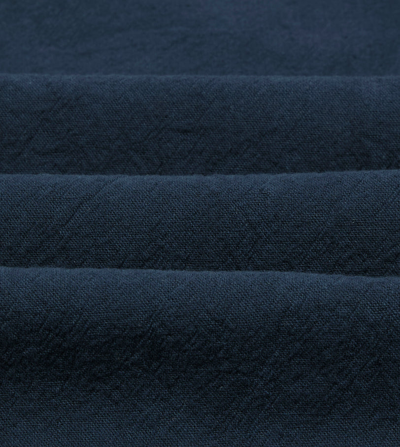 Navy Cotton-Linen Raglan Work Coat