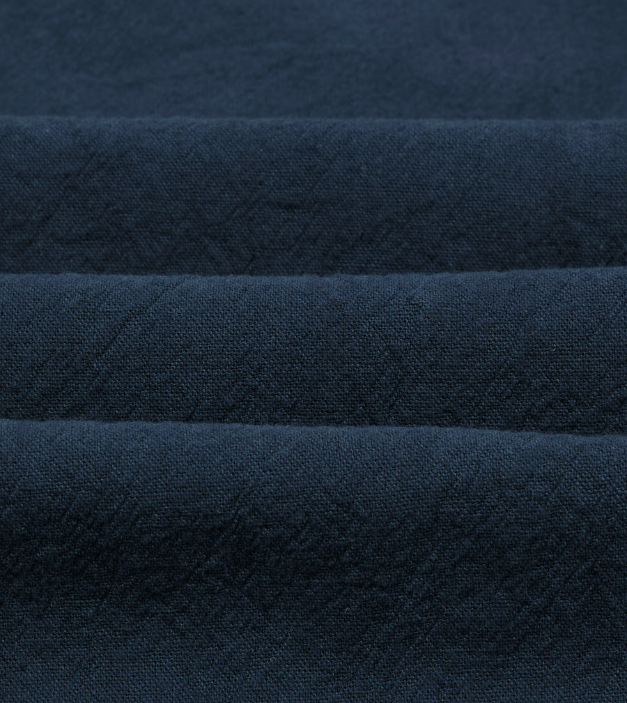 Navy Cotton-Linen Raglan Work Coat