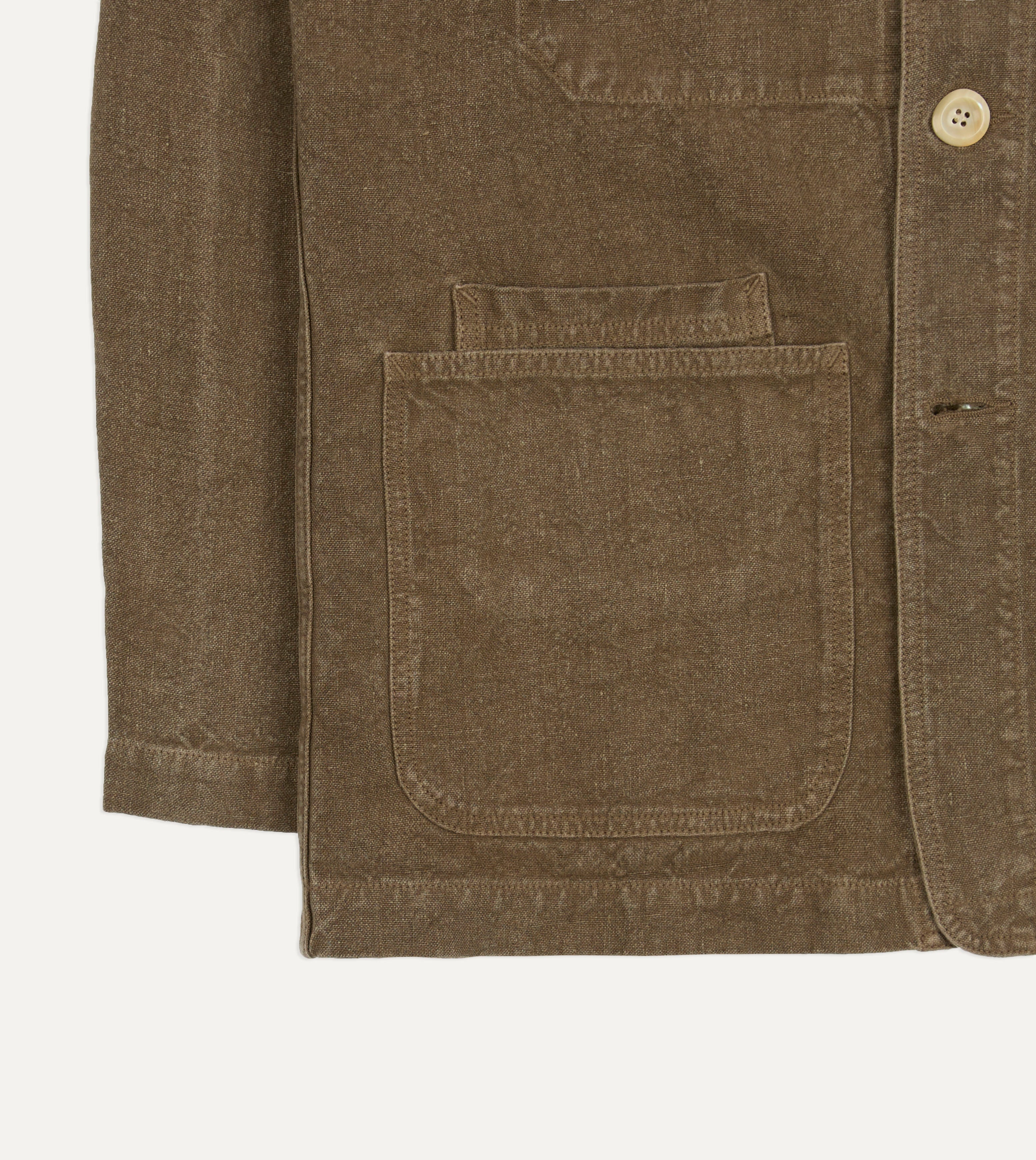 Brown Linen Five-Pocket Chore Jacket – Drakes US