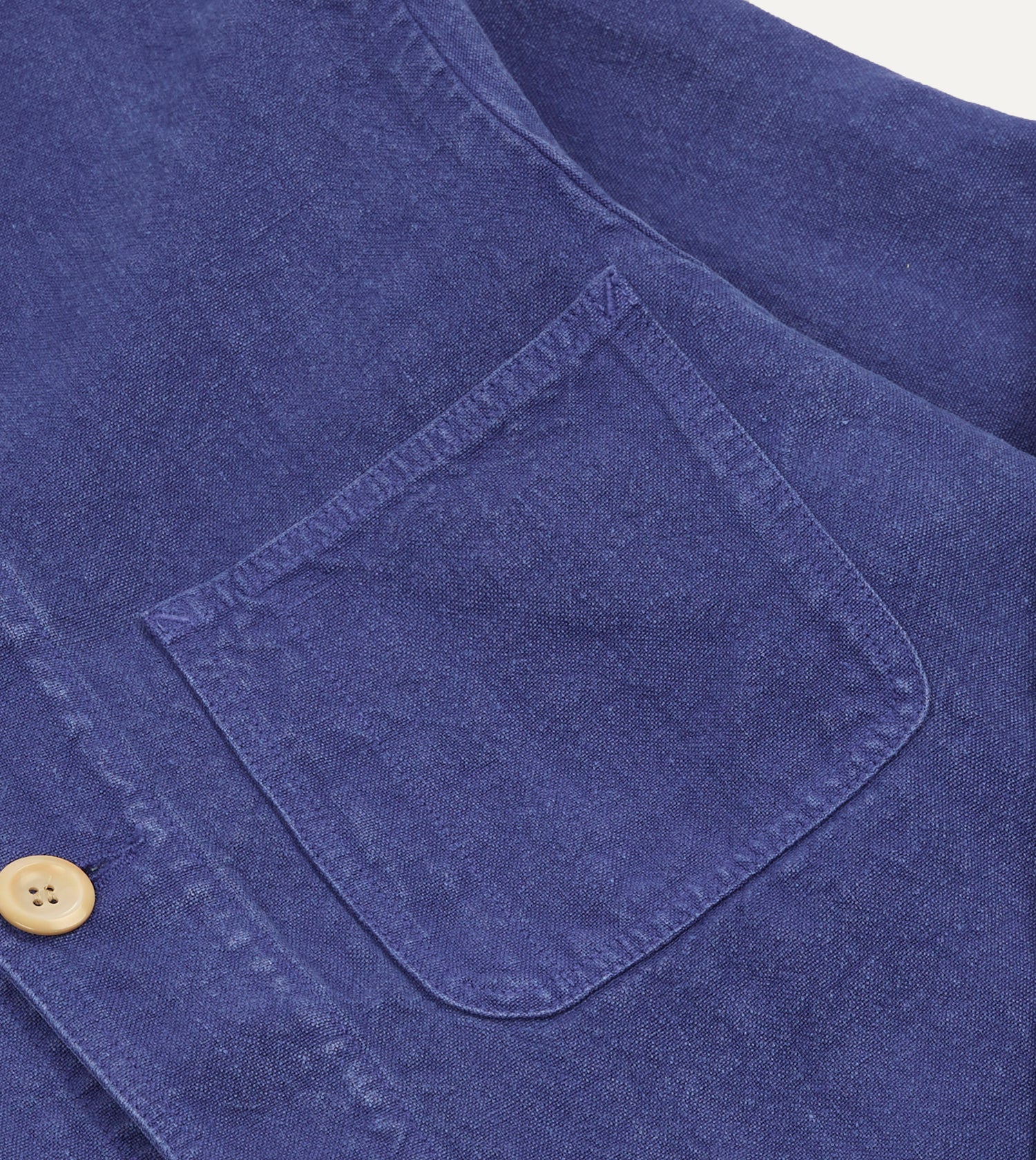 Blue Linen Five-Pocket Chore Jacket