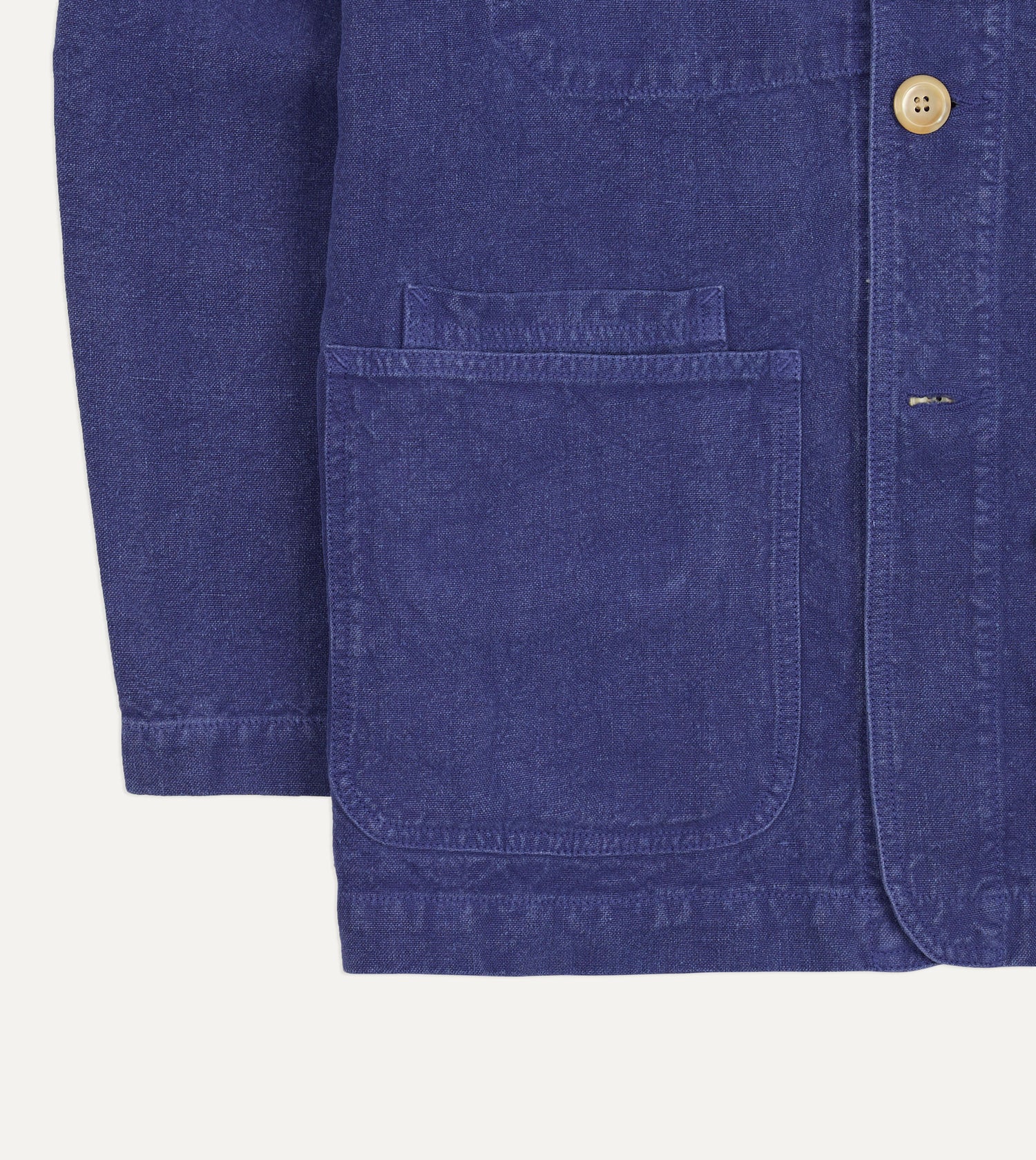 Blue Linen Five-Pocket Chore Jacket