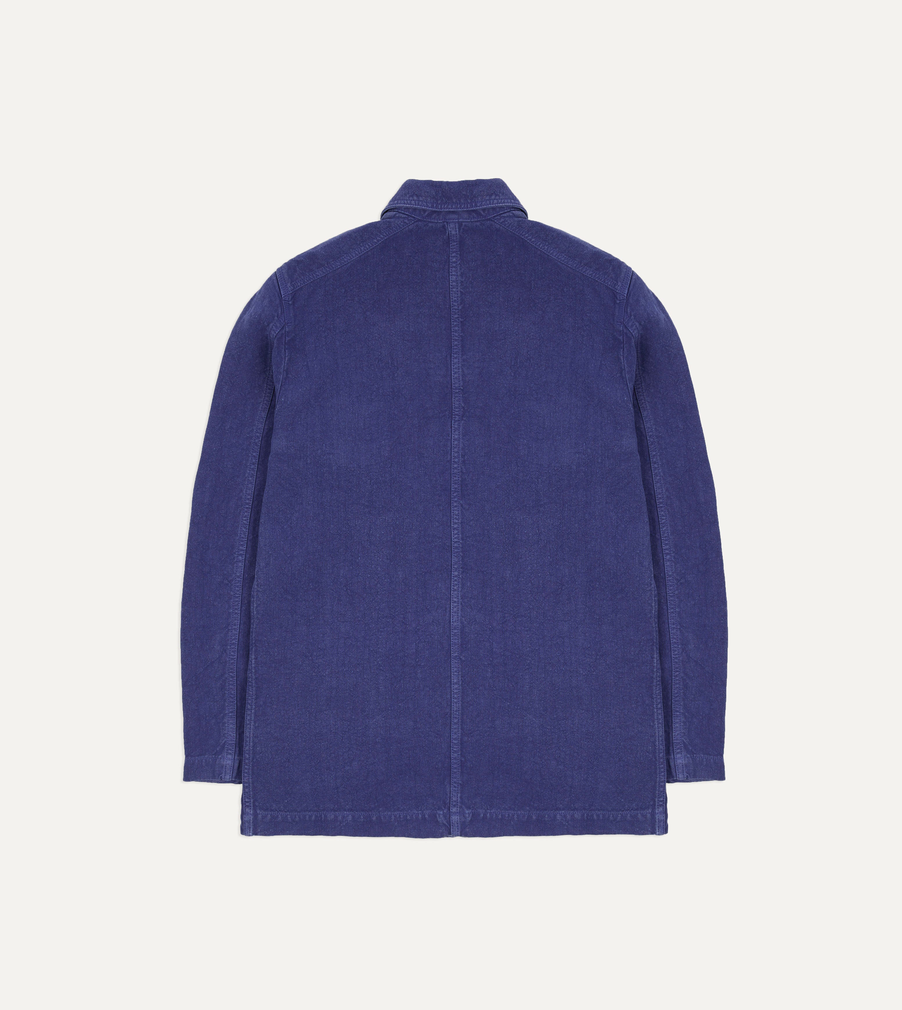Blue Linen Five-Pocket Chore Jacket