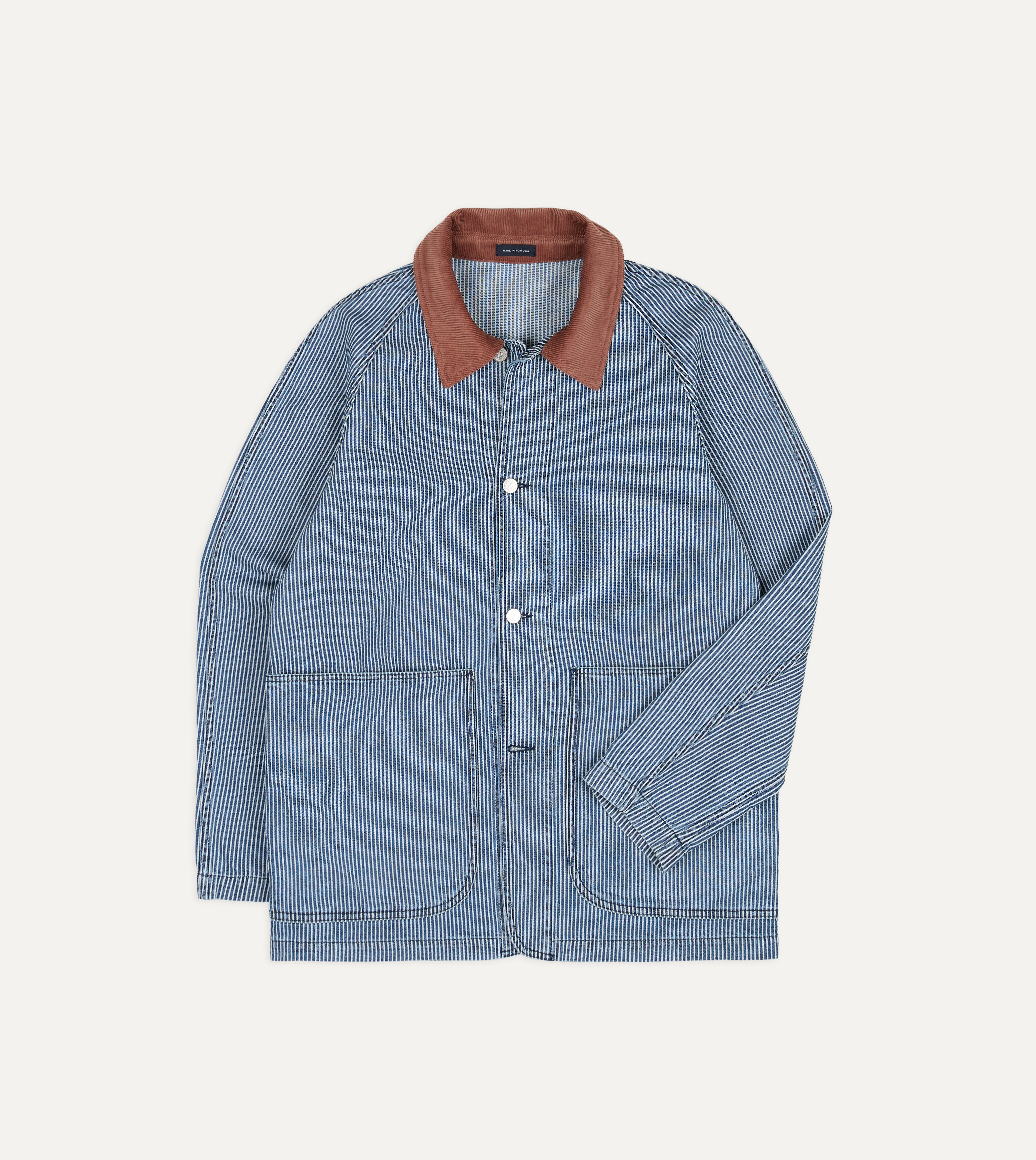 Indigo Stripe Denim Field Jacket – Drakes US