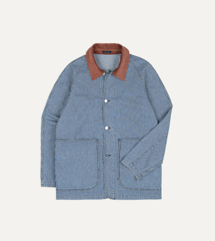 Indigo Stripe Denim Field Jacket