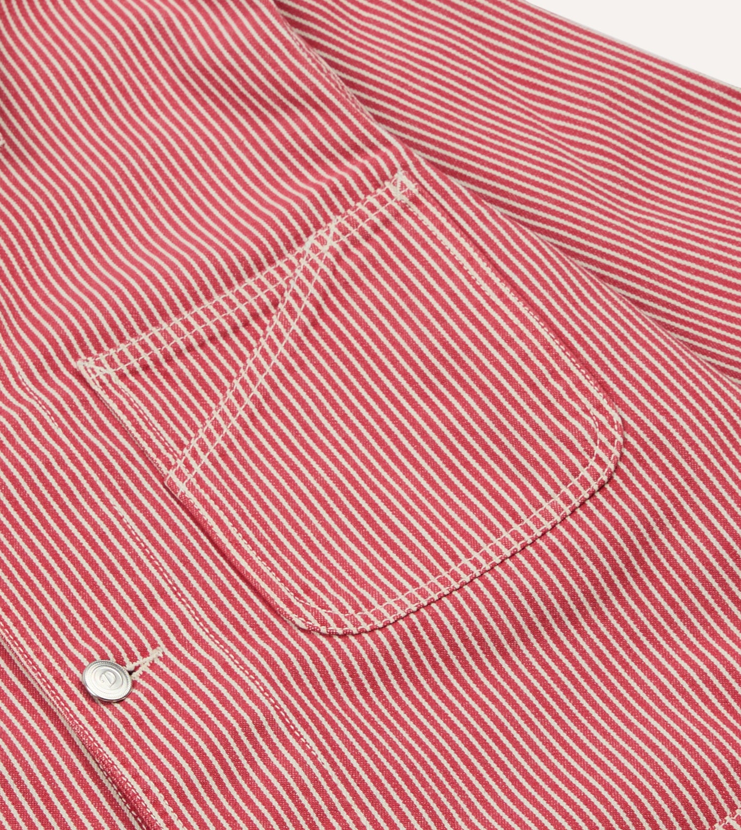 Red Stripe Cotton Fatigue Jacket
