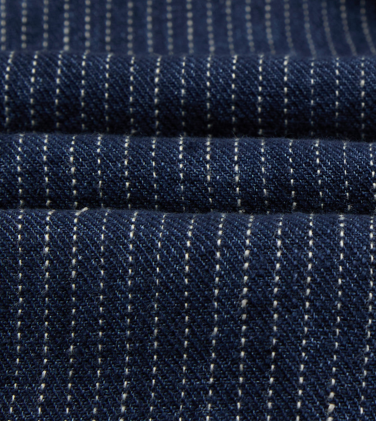 Loop Button Jacket Indigo Stripe Linen Loop Button Chore Jacket – Drakes US