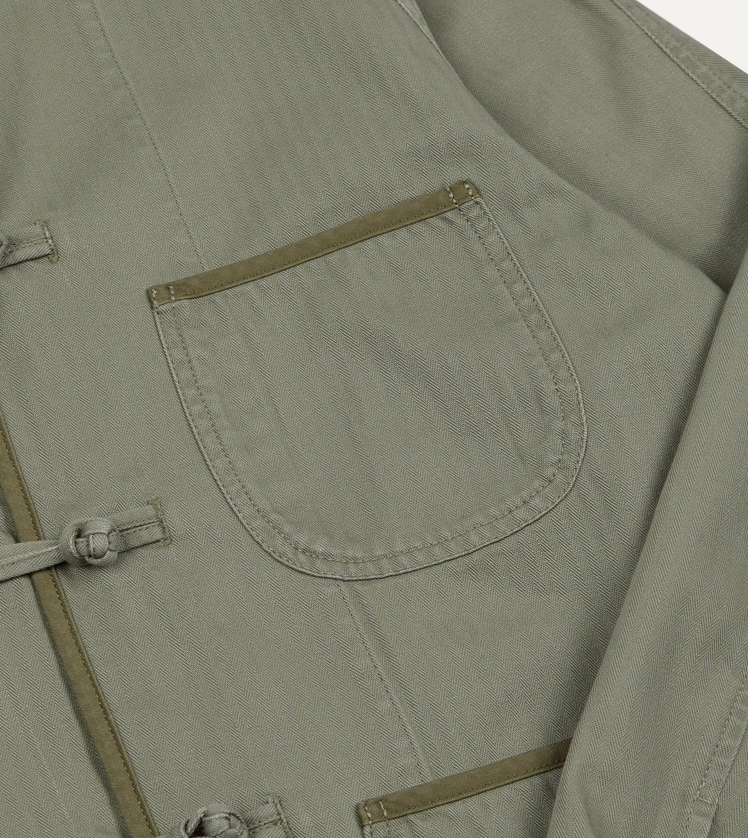 Olive Herringbone Cotton Artist Chore Jacket