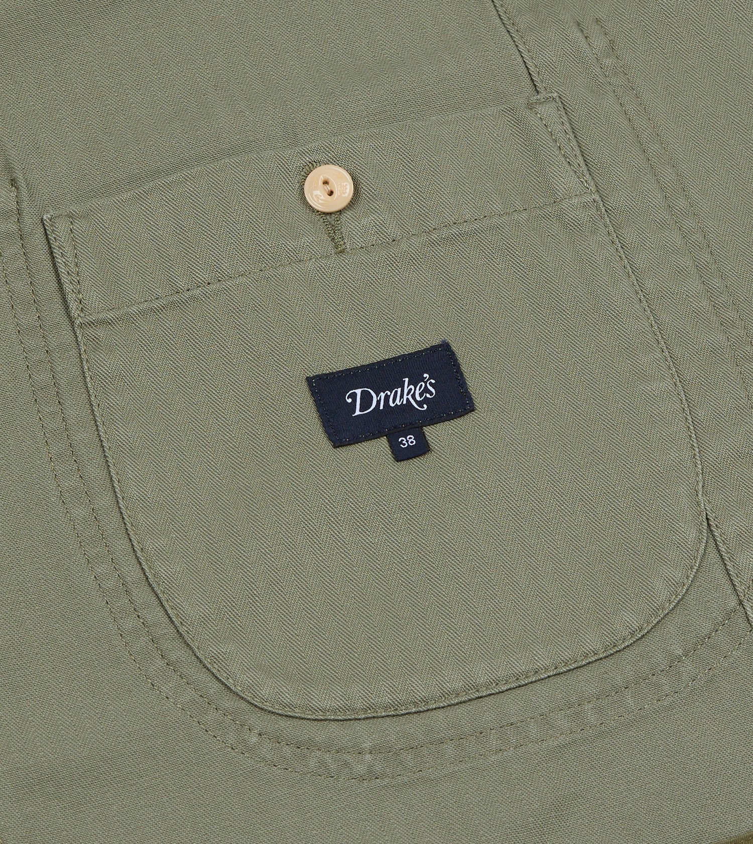 Olive Herringbone Cotton Artist Chore Jacket