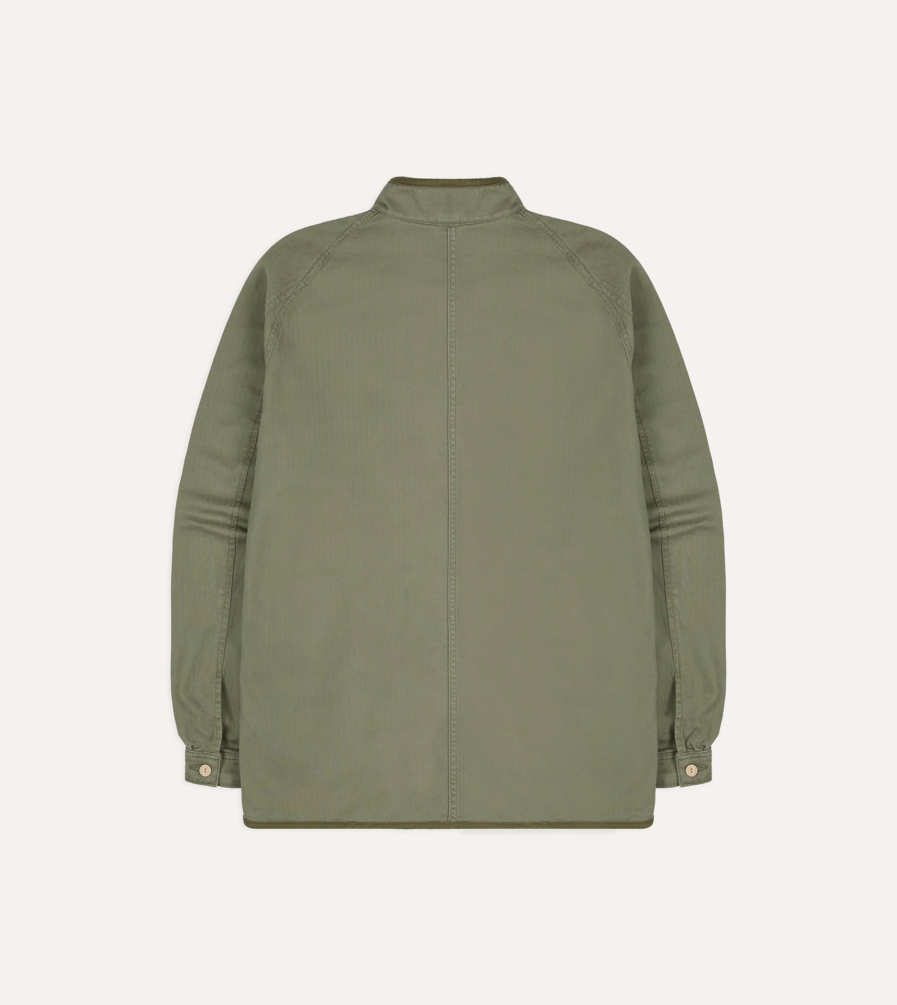 Olive Herringbone Cotton Artist Chore Jacket