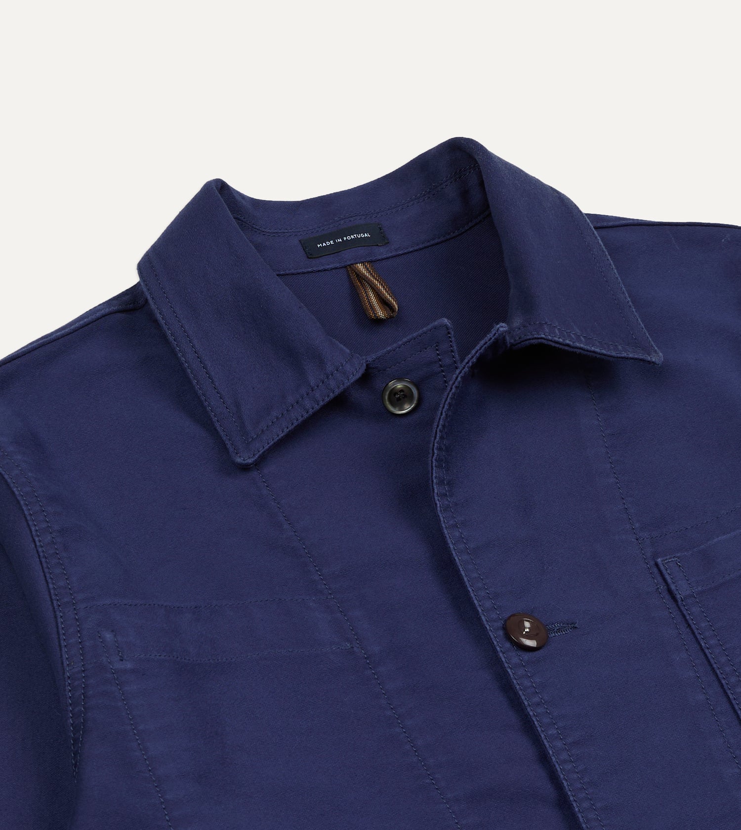 Navy Moleskin Mitred Chore Jacket
