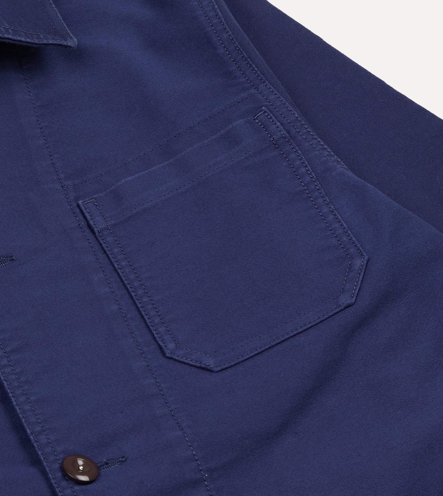 Navy Moleskin Mitred Chore Jacket