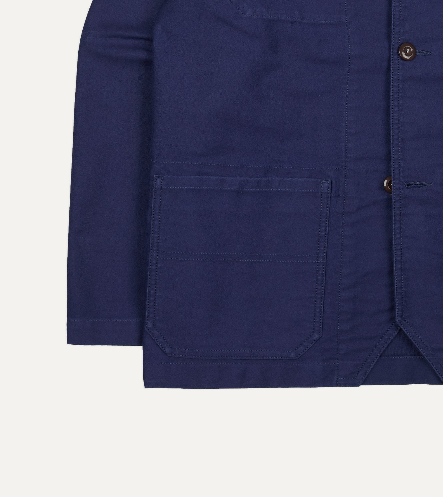 Navy Moleskin Mitred Chore Jacket