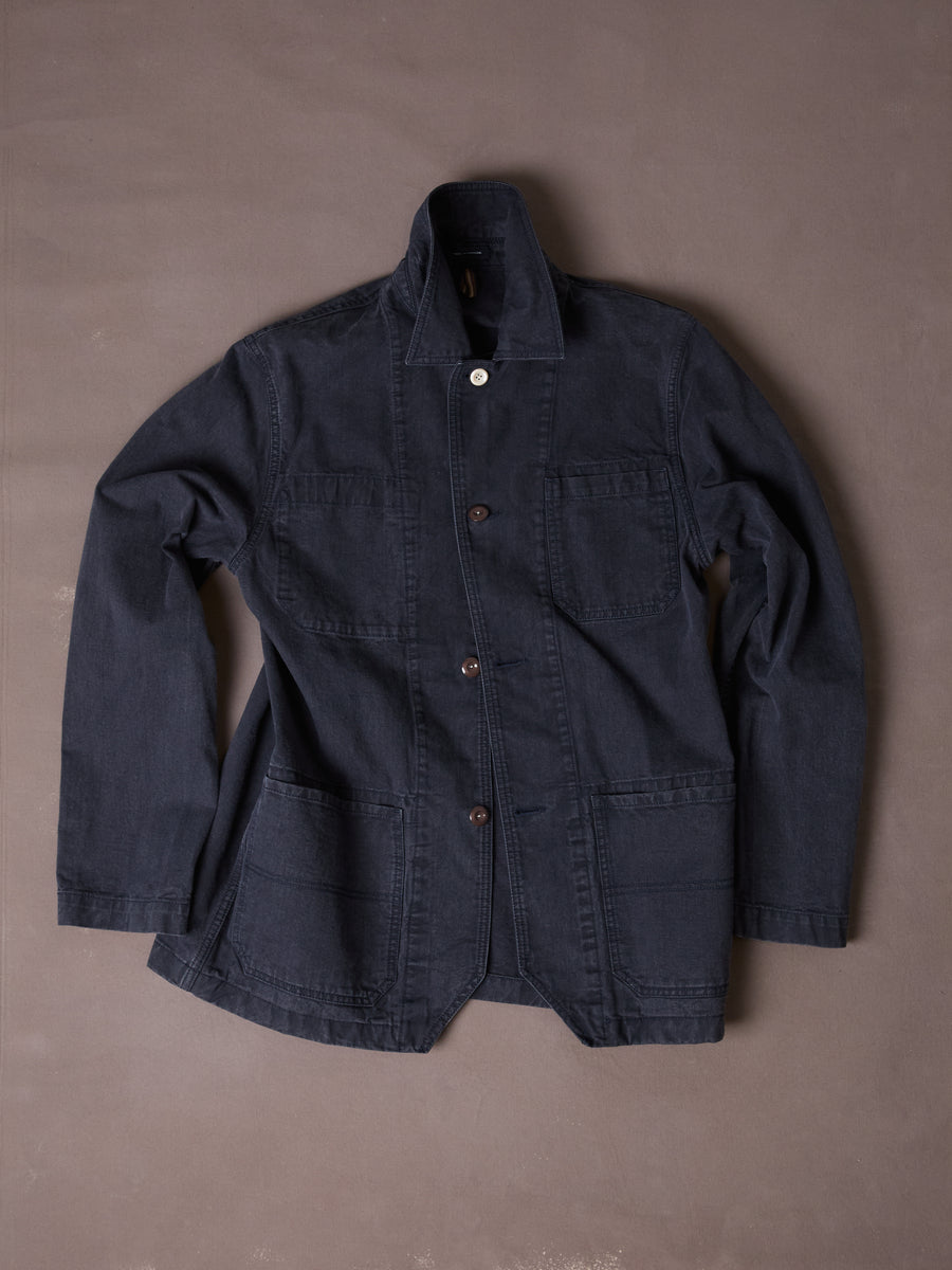 Navy Twill Mitred Chore Jacket