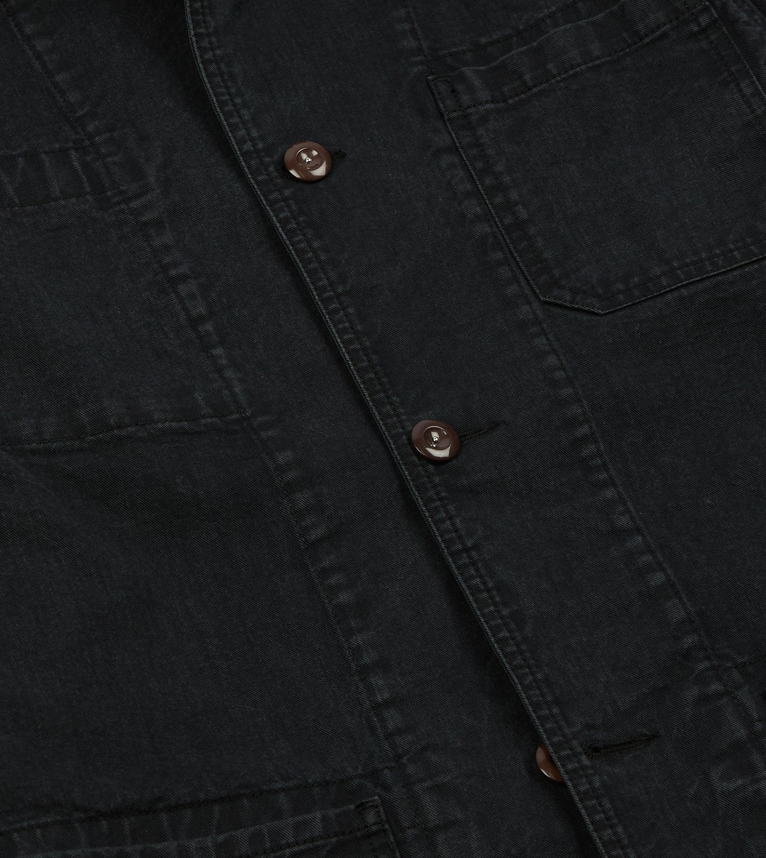Black Twill Mitred Chore Jacket