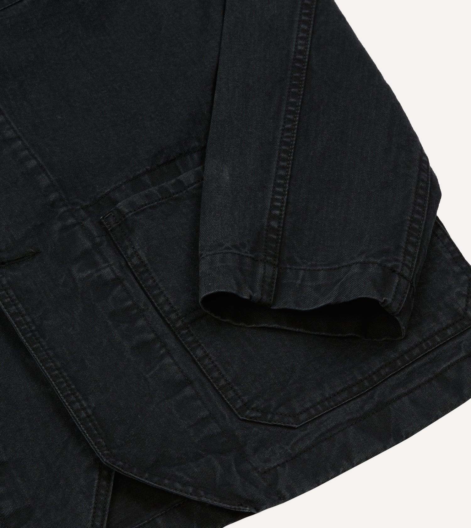 Black Twill Mitred Chore Jacket