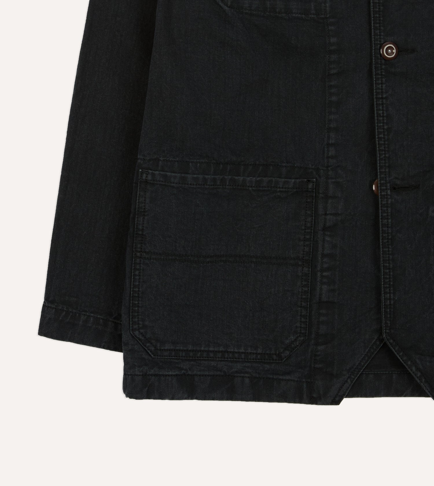 Black Twill Mitred Chore Jacket