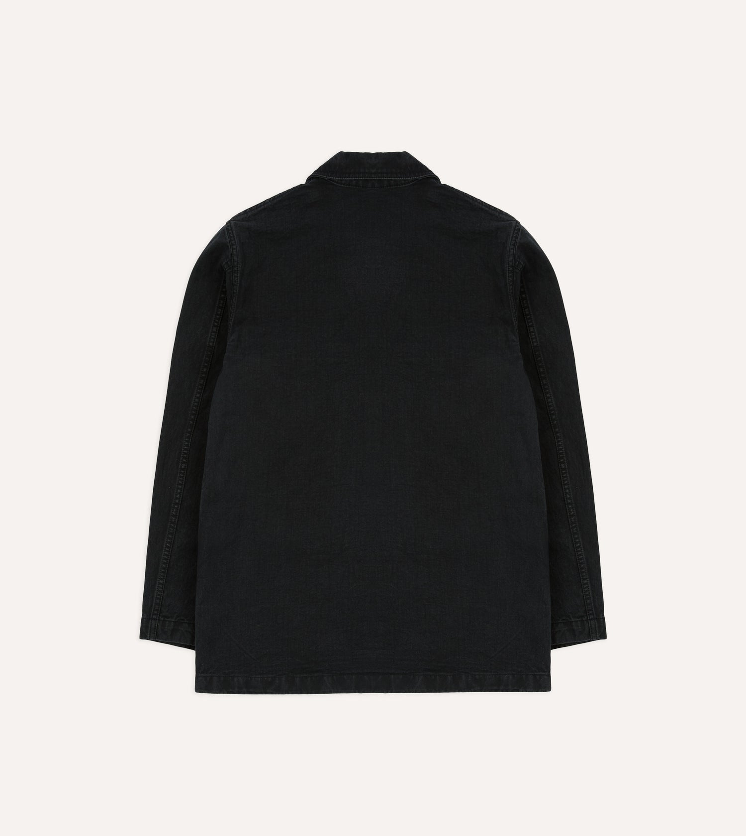 Black Twill Mitred Chore Jacket