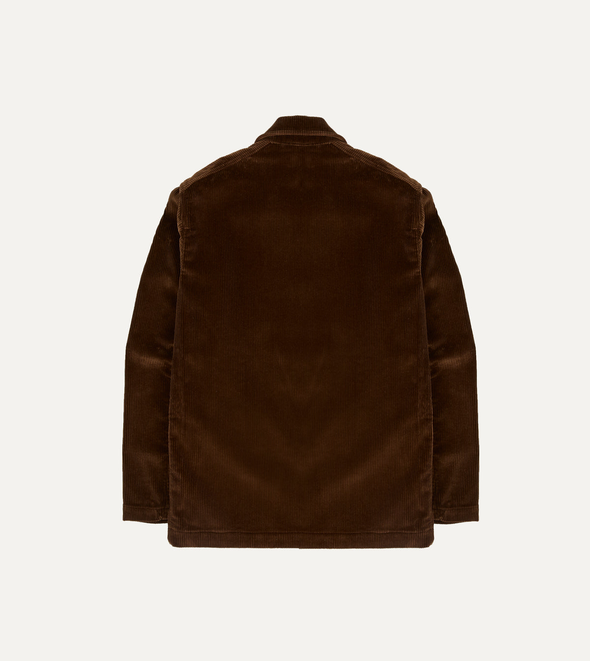 Brown Corduroy Double-Breasted Chore Coat