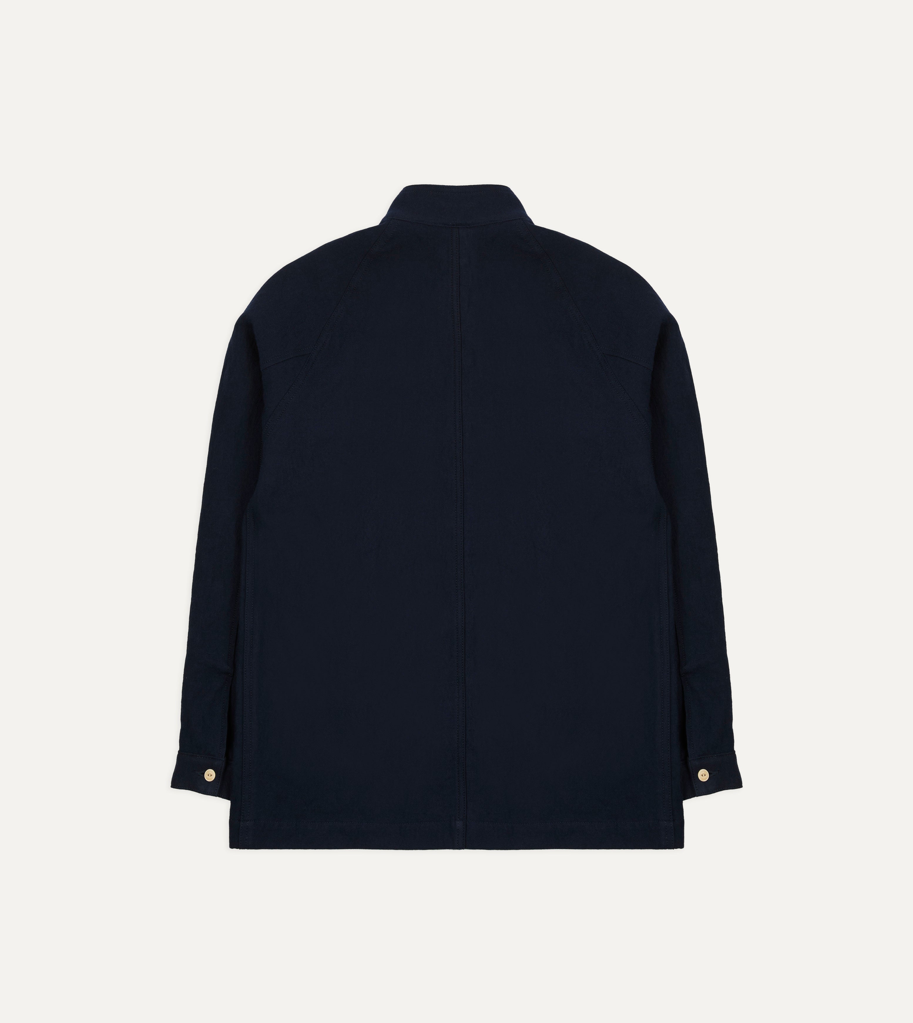 Navy Wool-Cotton Artist Chore Jacket