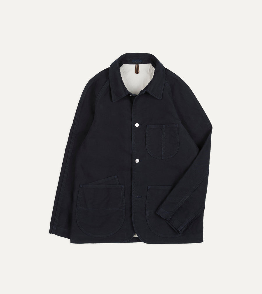Navy Moleskin Raglan Work Coat